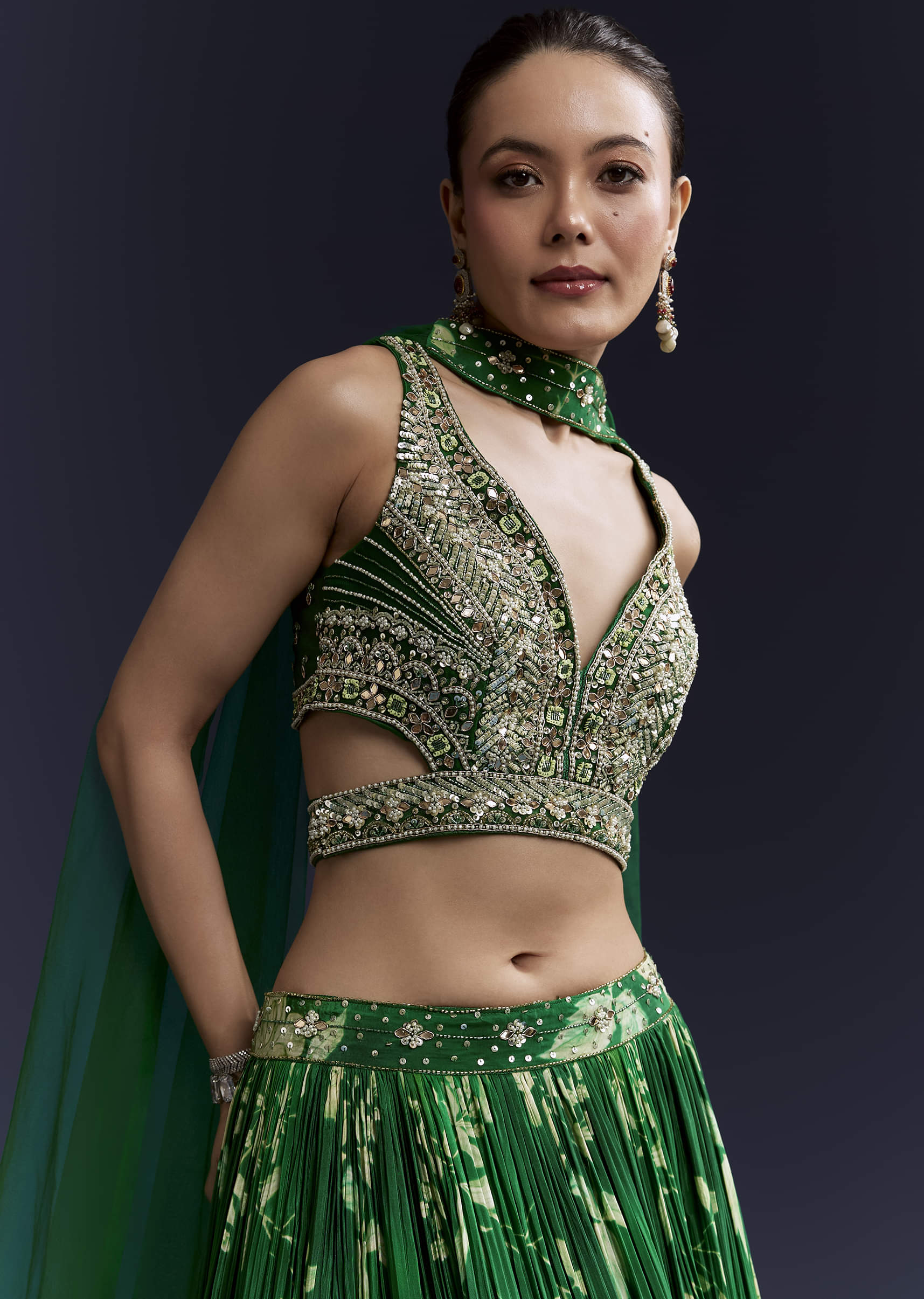 green-floral-print-bridesmaid-crepe-lehenga-set-sg338590-5.jpg