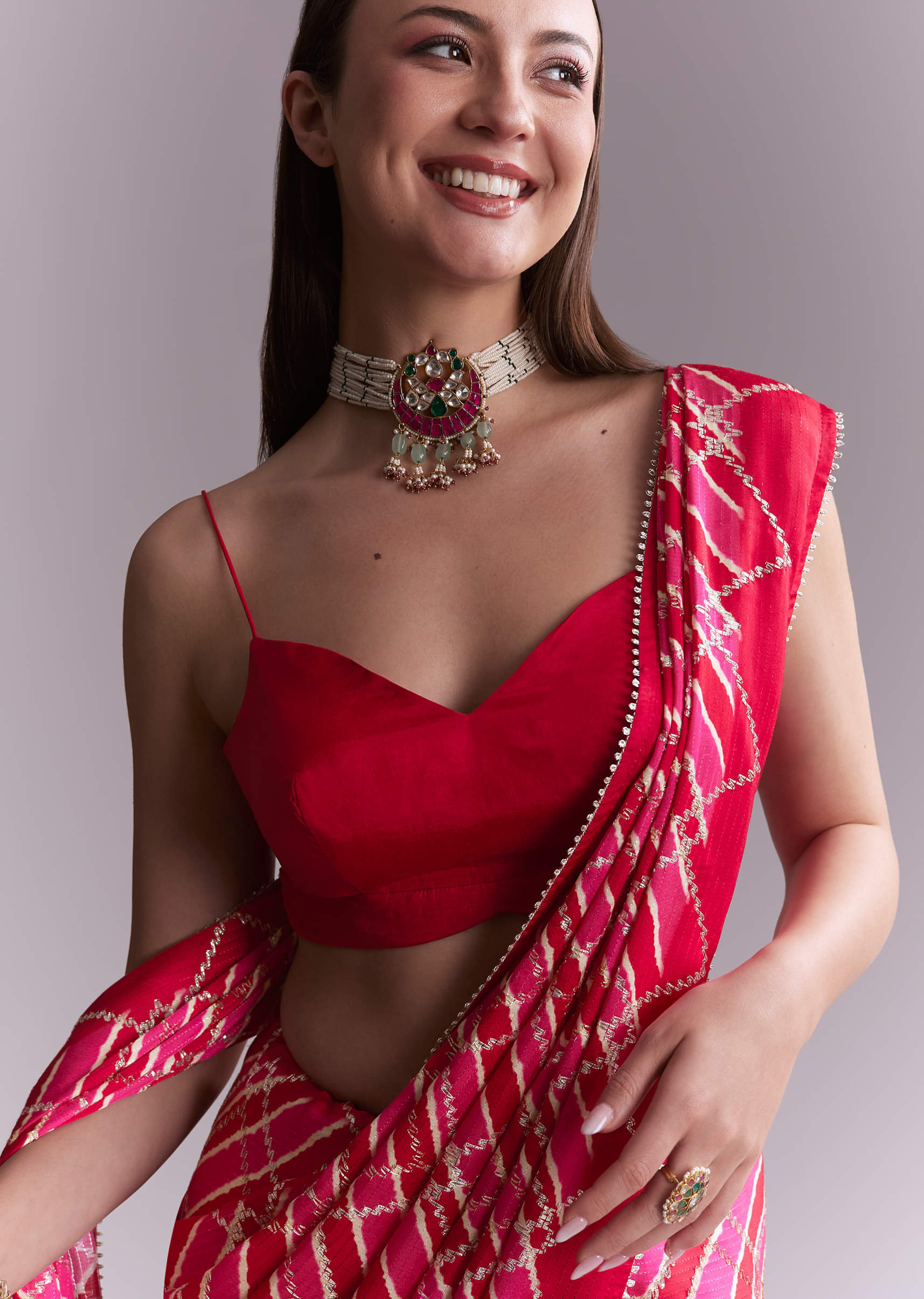 hot-pink-satin-printed-saree-with-criss-cross-stripes-sg351907-2.jpg