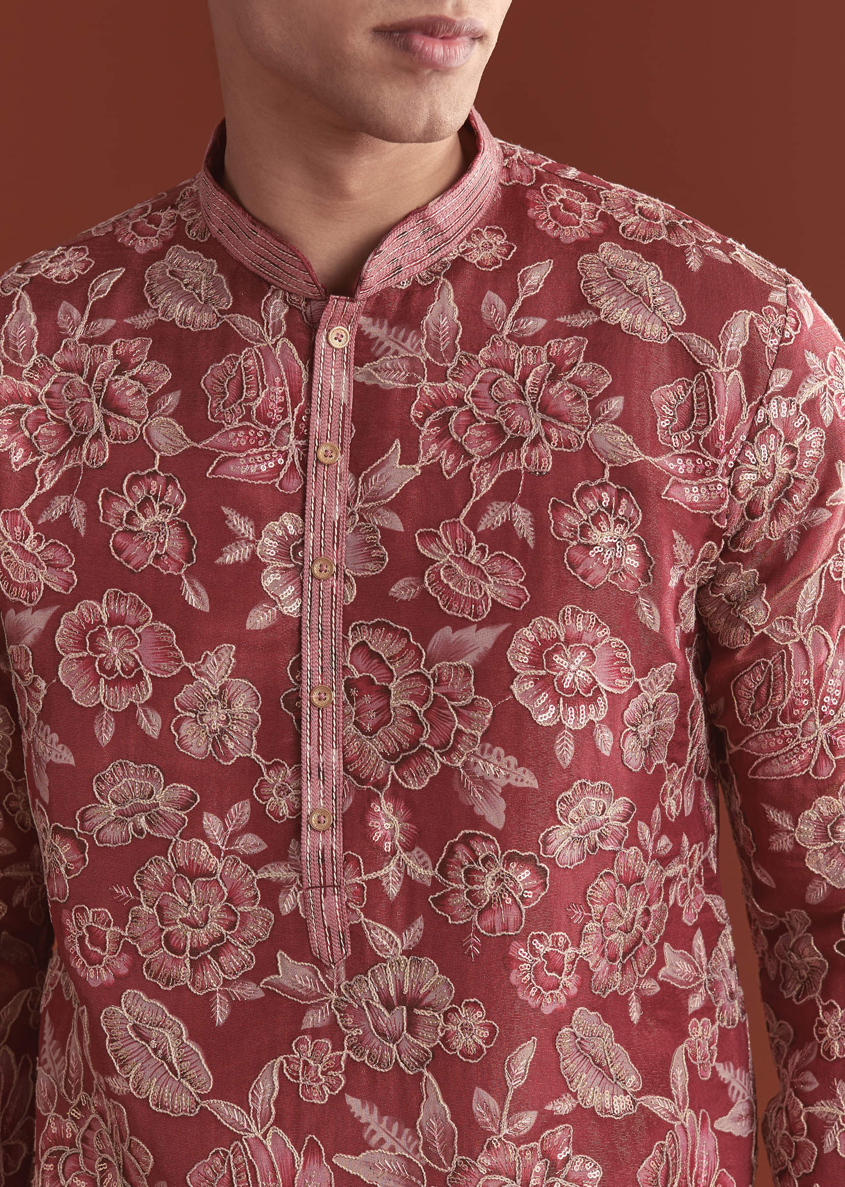 maroon-silk-kurta-set-for-men-with-floral-thread-work-sg356810-2.jpg