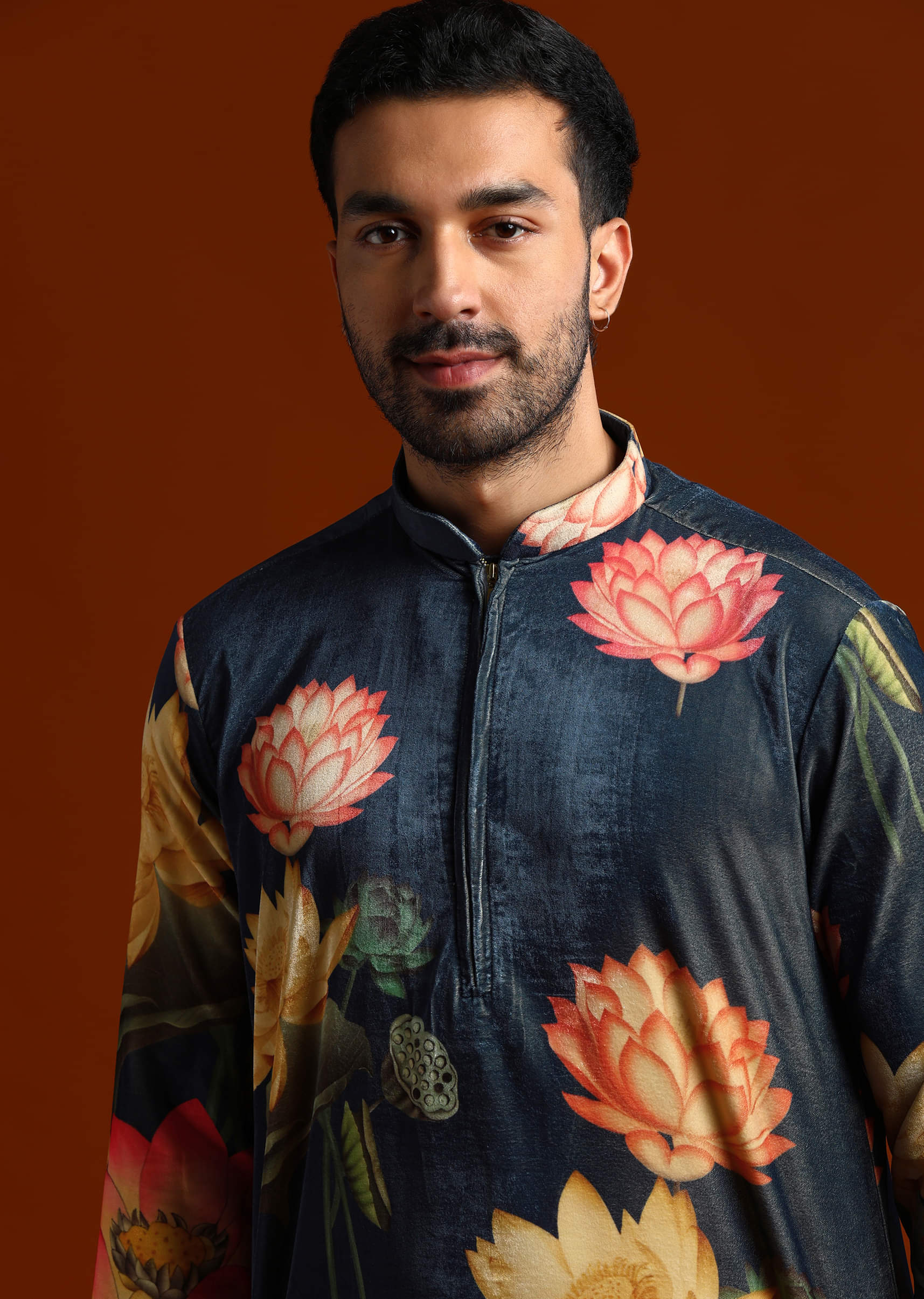 navy-blue-velvet-kurta-set-for-men-with-print-sg332516-2.jpg