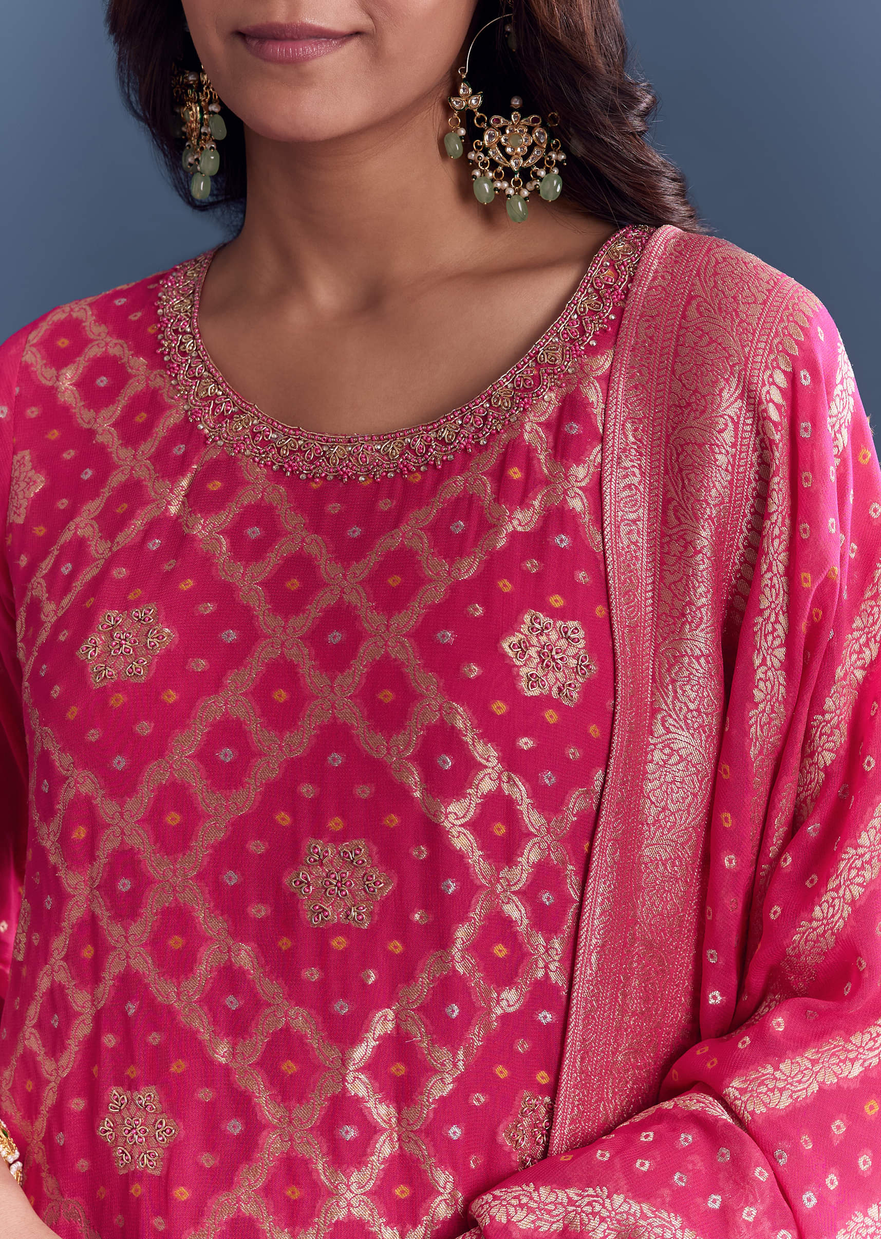 pink-georgette-kurta-set-with-bandhani-print-and-jacquard-weave-sg344171-2.jpg