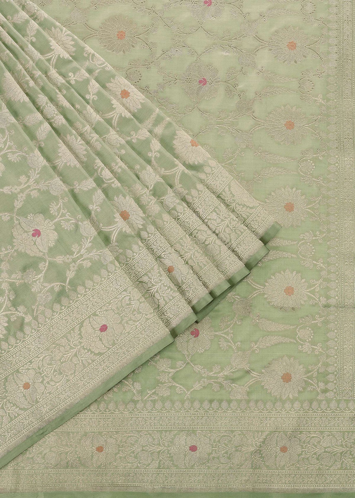 Pista green handloom Banarasi saree