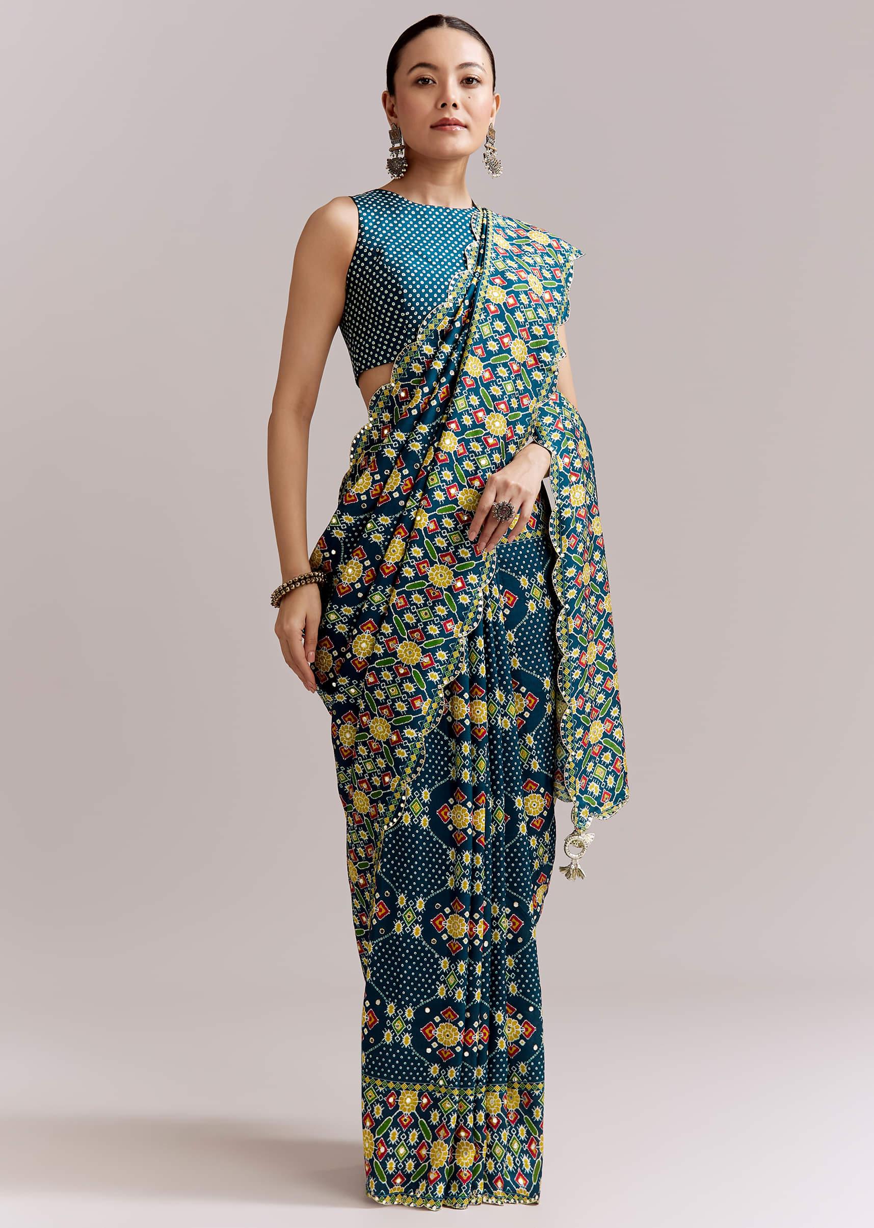 teal-blue-satin-saree-with-ajrakh-print-and-scallop-gota-zari-border-sg351941-3.jpg