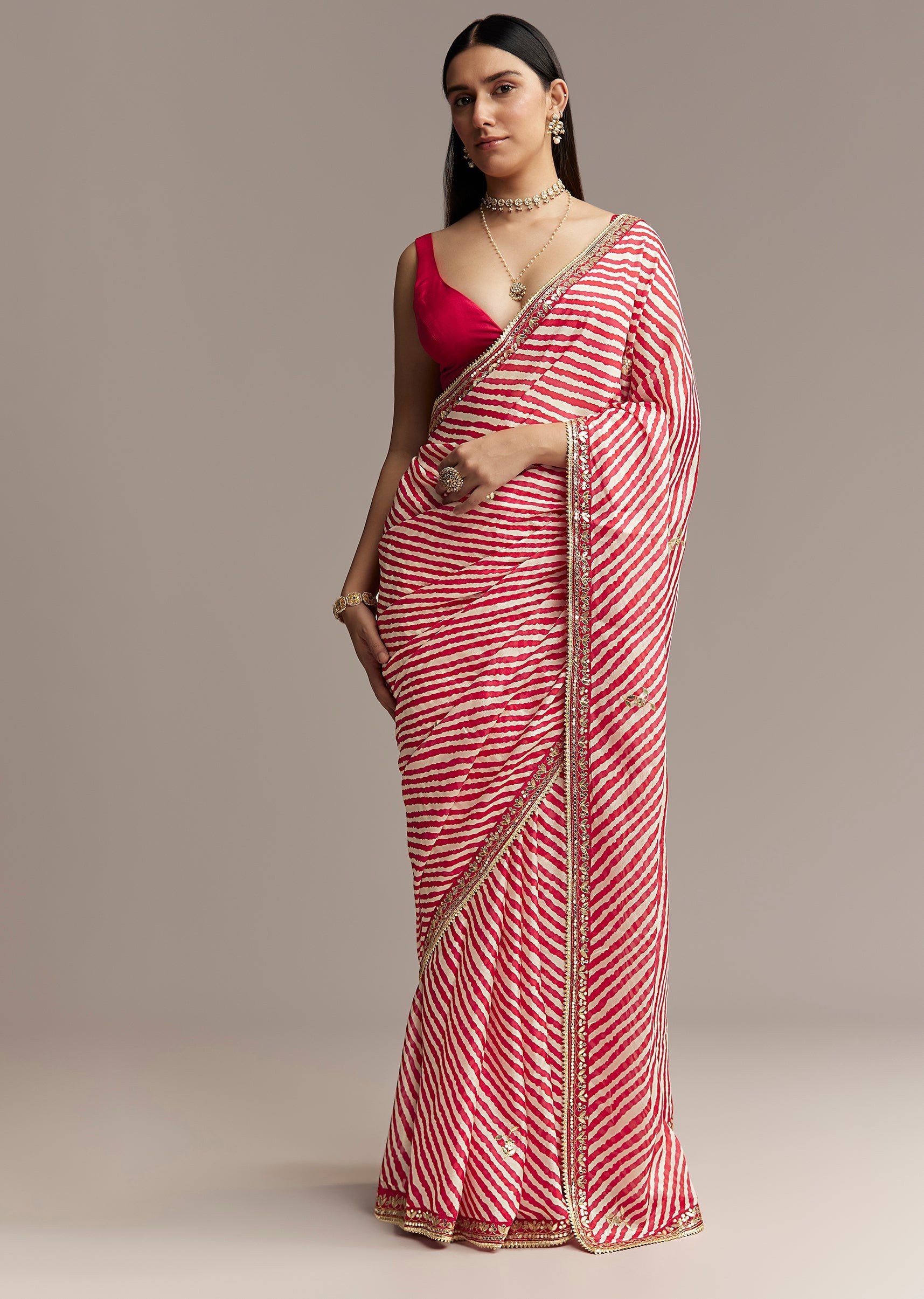 Off_White_And_Red_Striped_Chinnon_Saree_With_Gota-sg318060-3.jpg