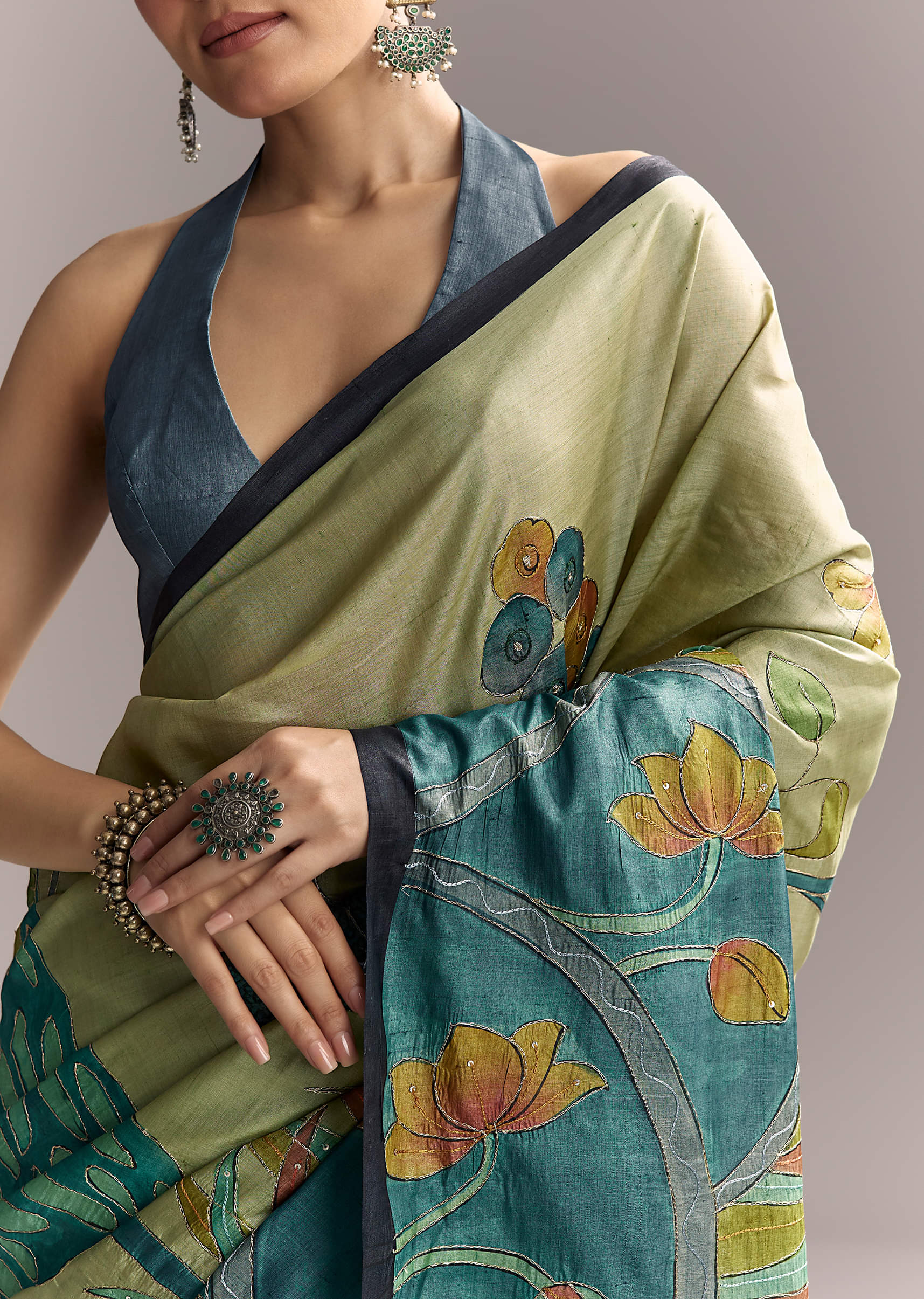 beige-cotton-saree-with-hand-painted-blue-motifs-and-brown-border-sg317779-2.jpg