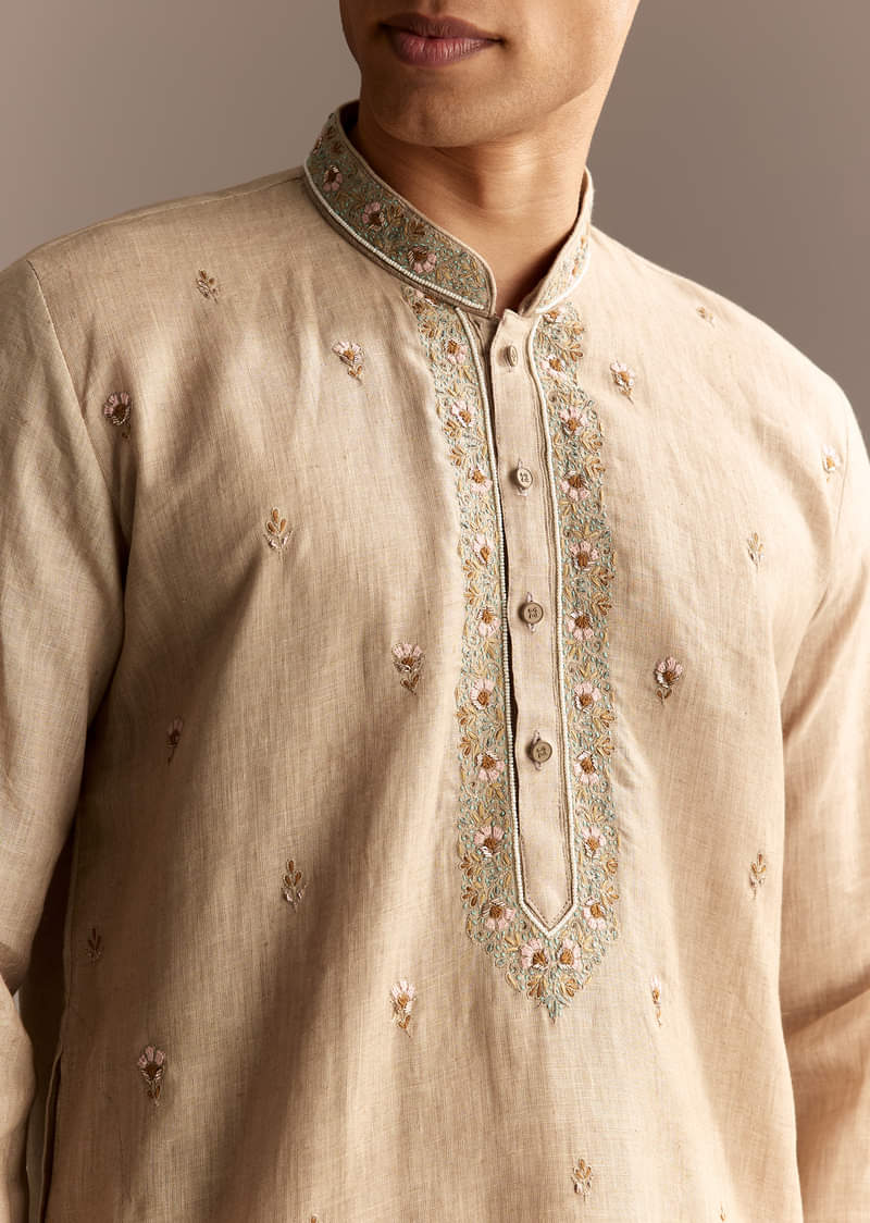 beige-linen-threadwork-kurta-set-sg335850-1.jpg