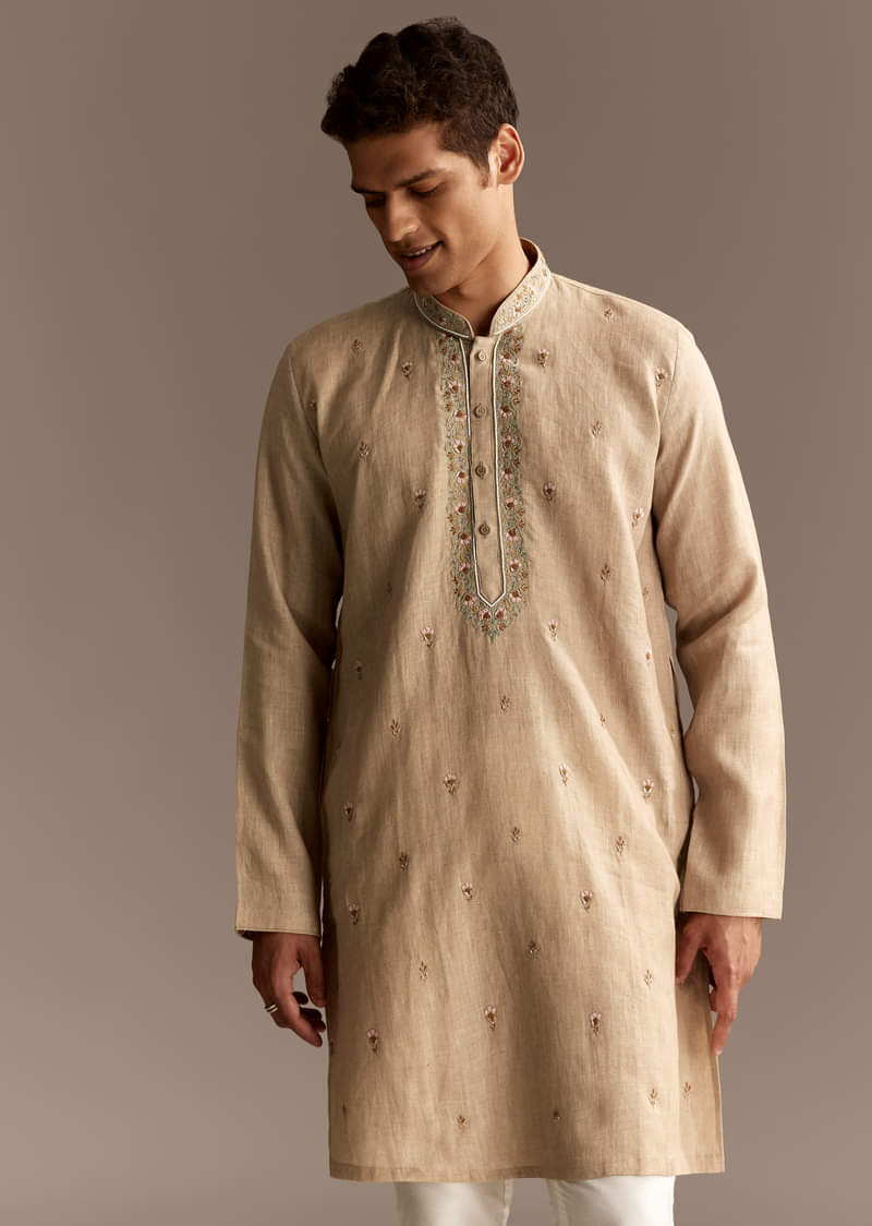 beige-linen-threadwork-kurta-set-sg335850-3.jpg