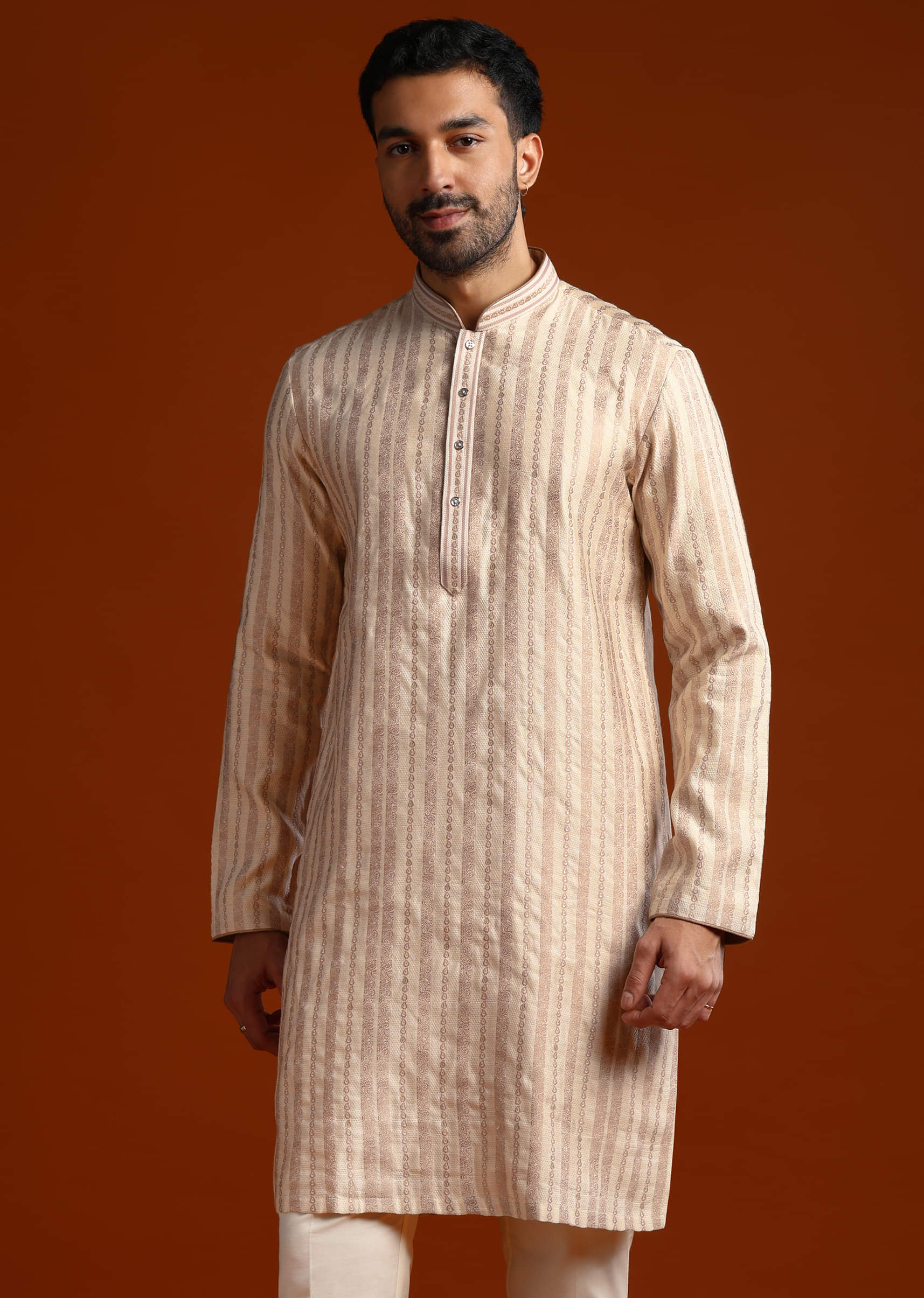 beige-silk-jacquard-kurta-set-for-men-with-printed-stripes-sg321444-4.jpg