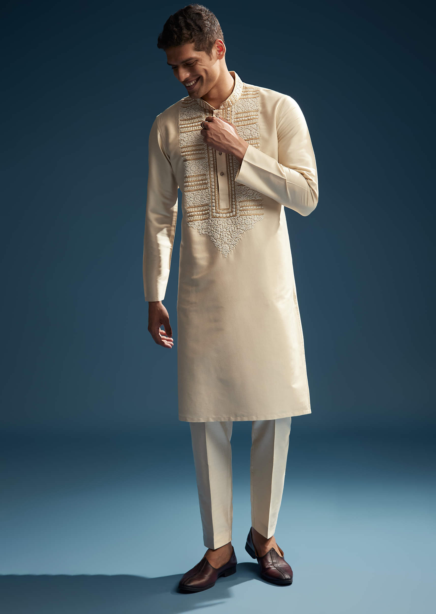 beige-silk-kurta-set-for-men-with-kashmiri-hand-work-sg325920-4.jpg