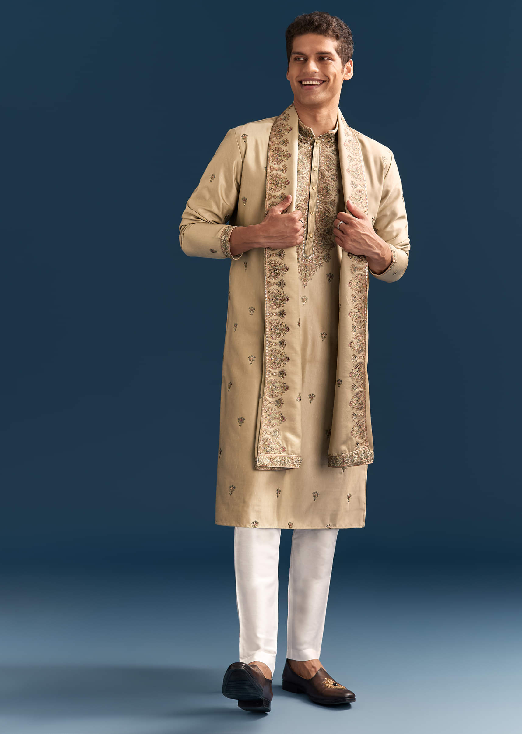 beige-silk-kurta-set-for-men-with-thread-embroidery-sg330070-4.jpg