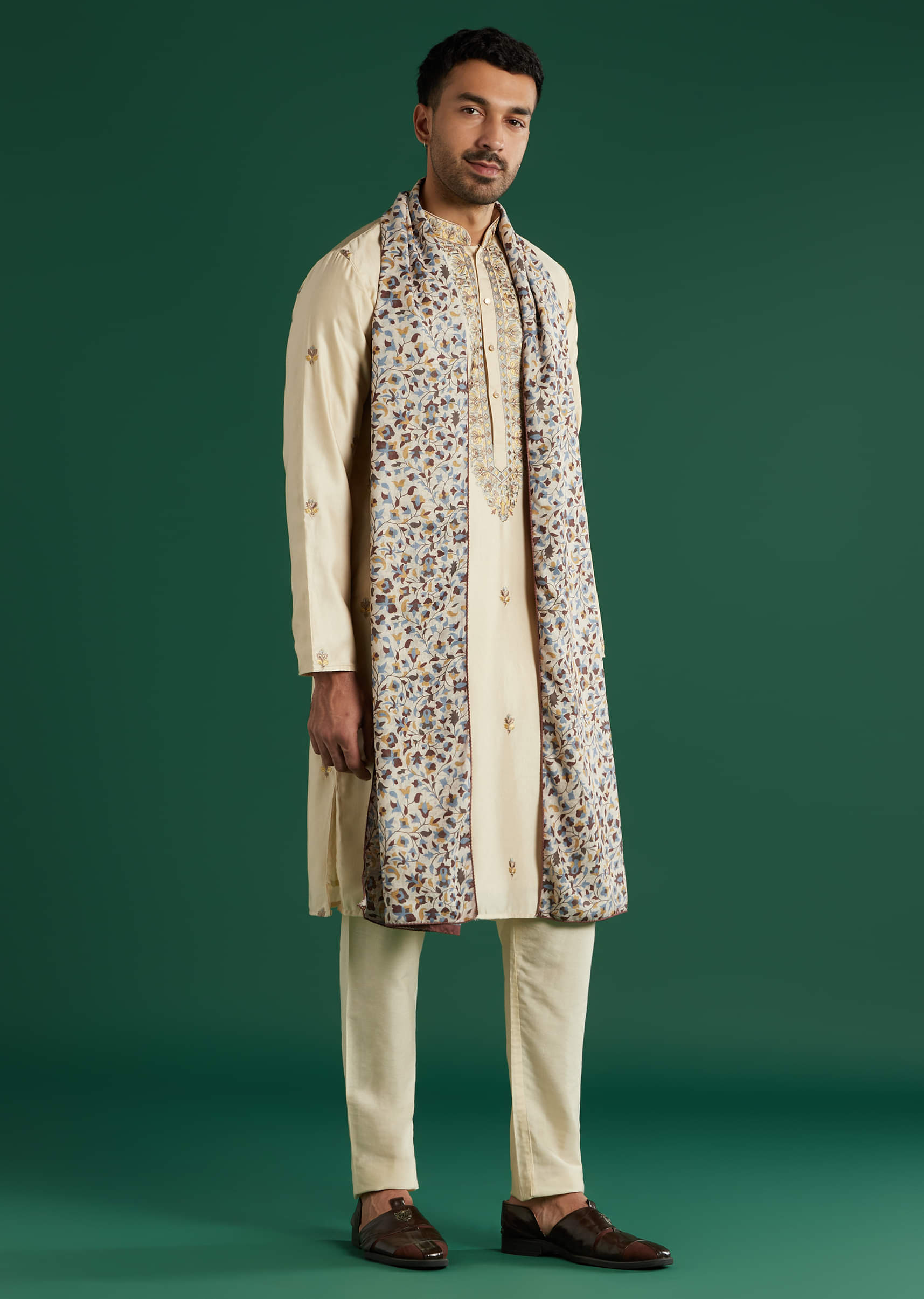 beige-silk-kurta-set-for-men-with-thread-work-and-floral-dupatta-sg364093-1.jpg