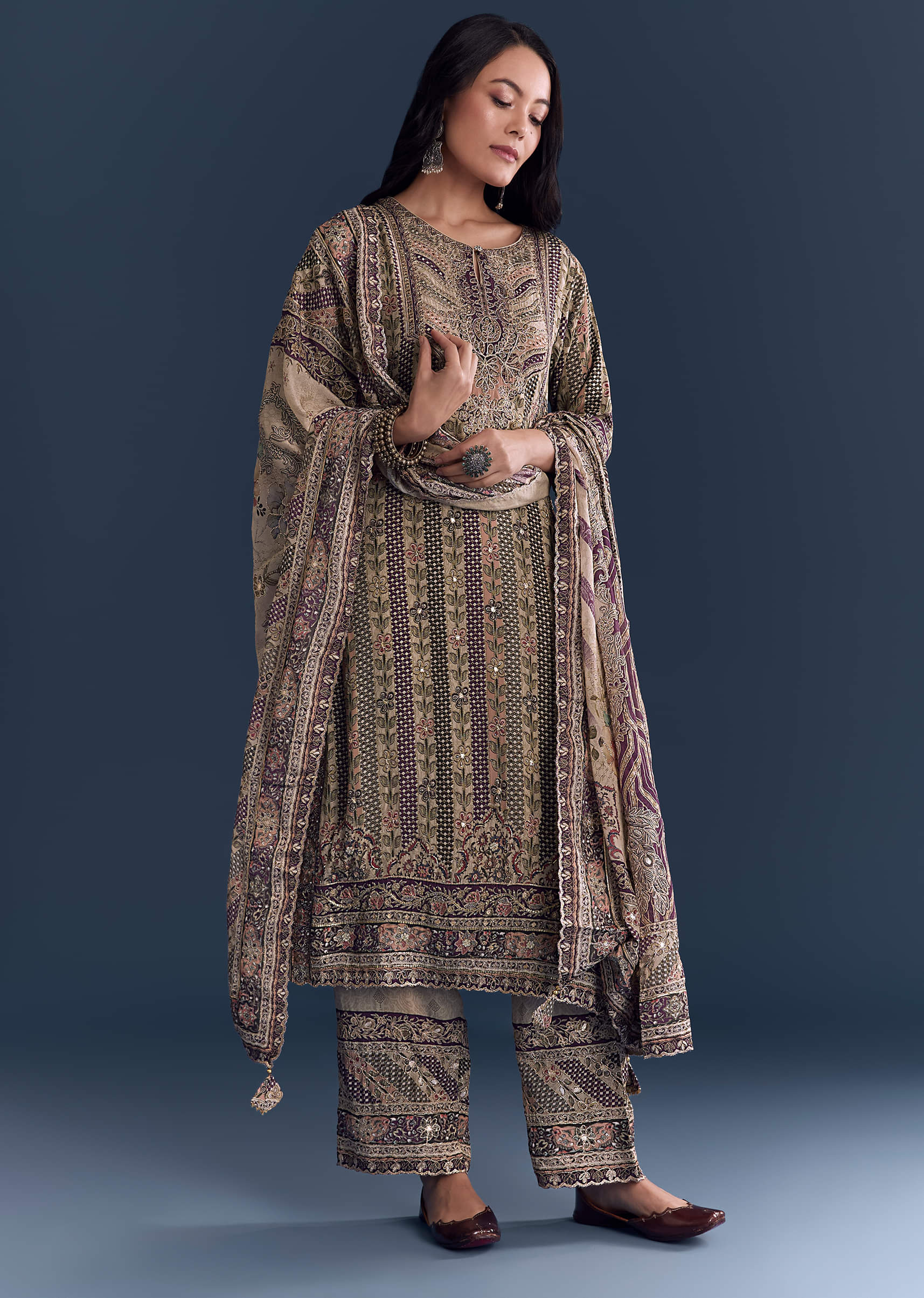 beige-wine-crepe-kurta-set-with-floral-print-sg346300-3.jpg