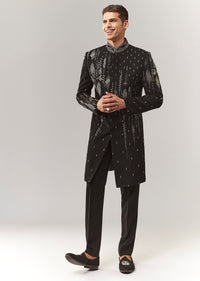Black Indo Western With Resham Beads And Cutdana