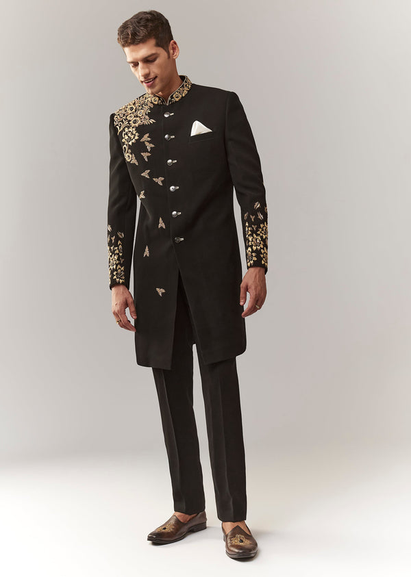 Black Indo Western With Zardosi Work