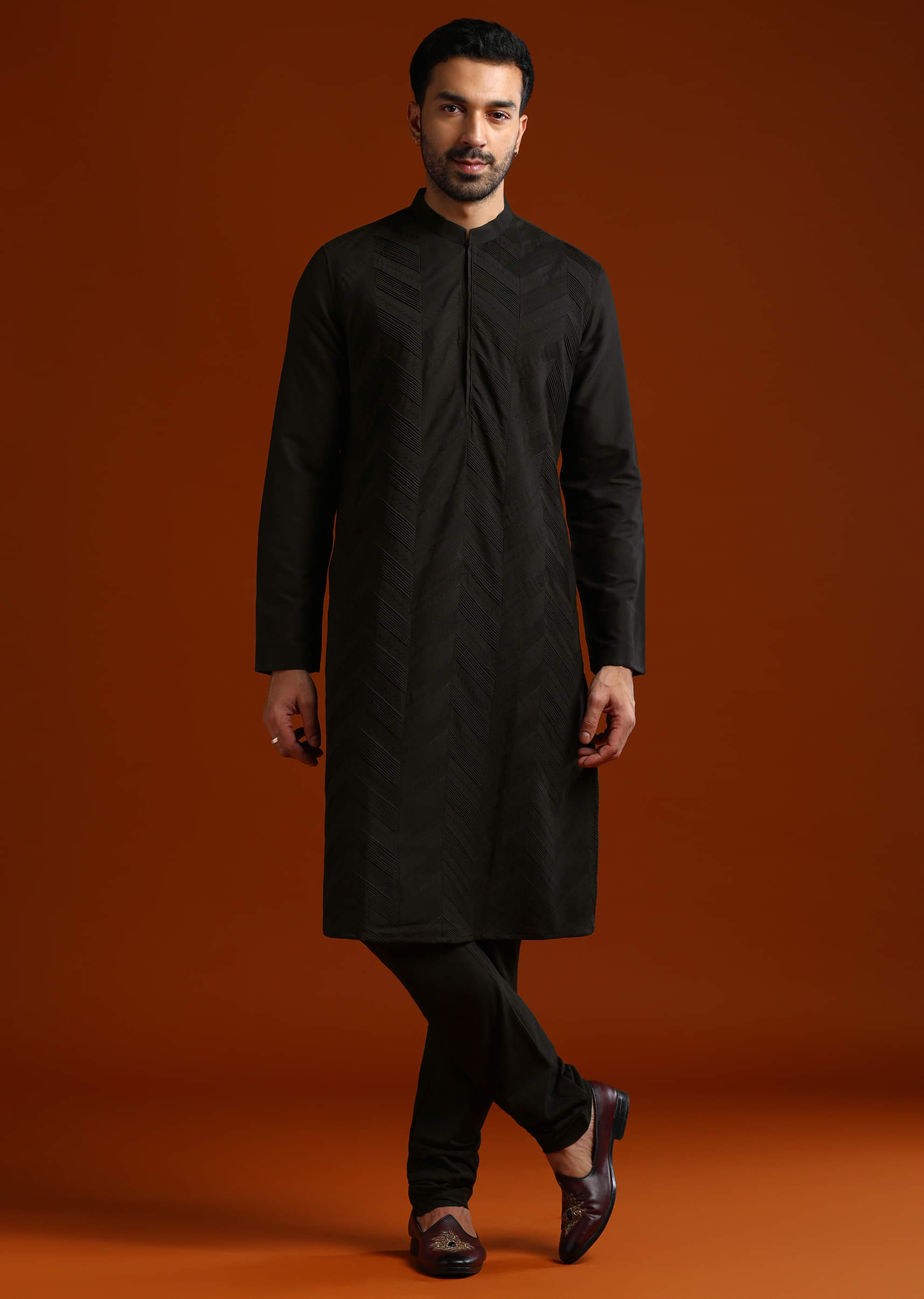 black-kurta-set-for-men-with-pintucks-sg328935-4.jpg