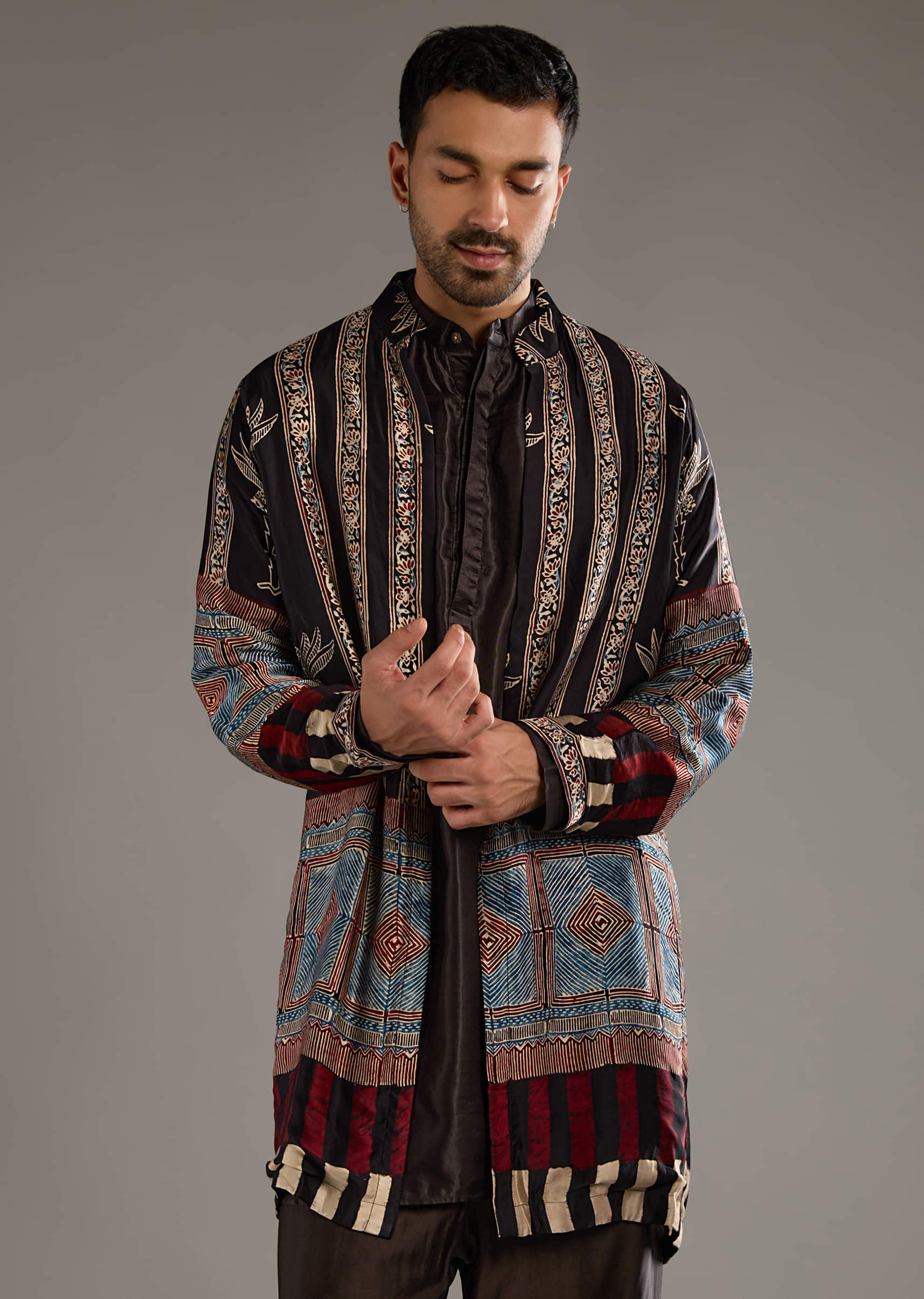 black-modal-linen-kurta-jacket-set-for-men-with-hand-block-ajrakh-print-sg359350-4.jpg