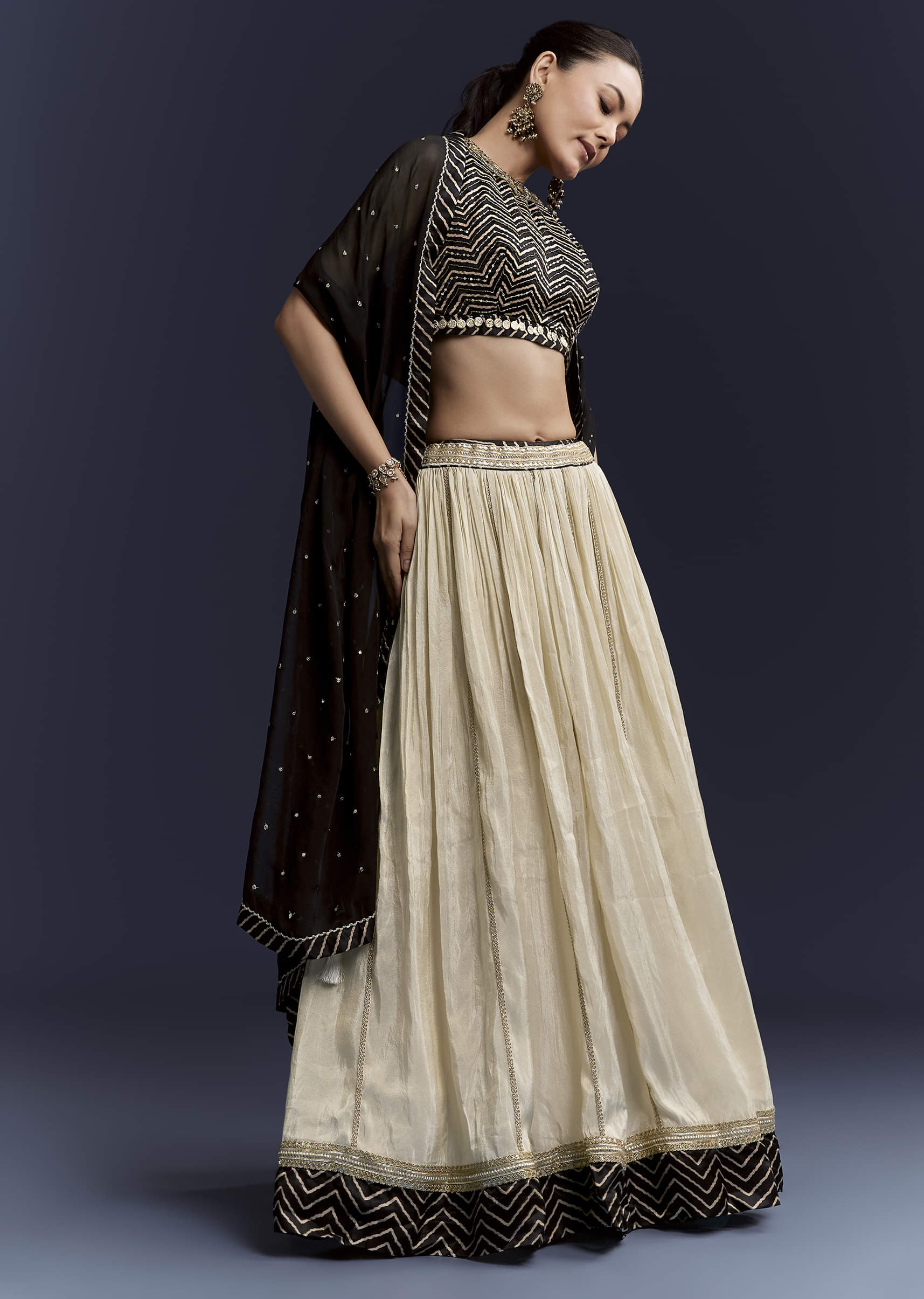 black-satin-bridesmaid-lehenga-with-hand-dyed-chevron-print-choli-sg345071-4.jpg