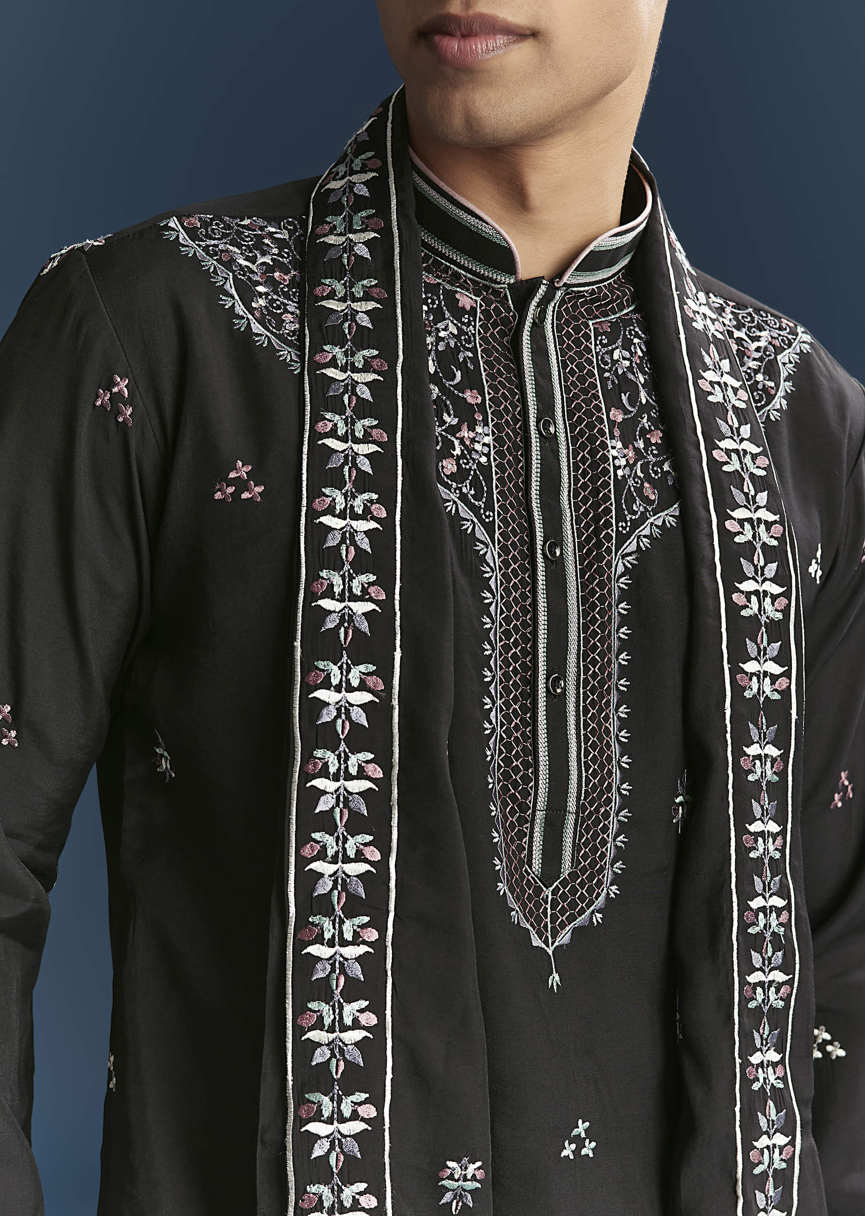 black-silk-kurta-set-for-men-with-floral-and-geometric-embroidery-sg321876-2.jpg