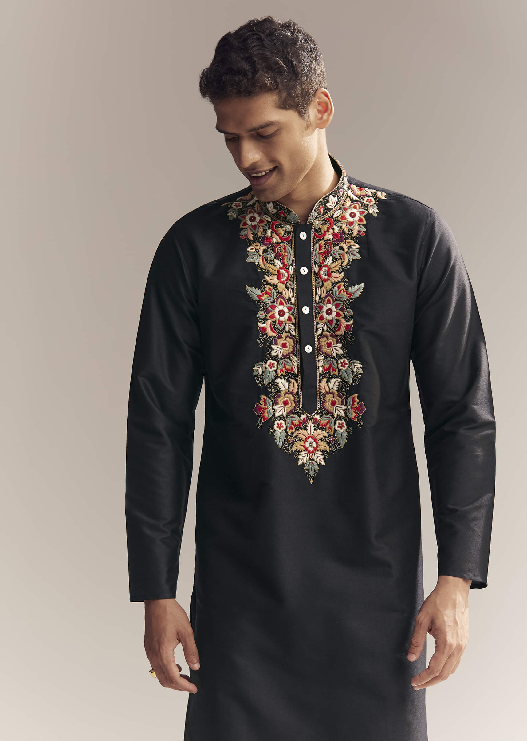 black-silk-kurta-set-for-men-with-multi-colour-resham-embroidery-sg326064-4.jpg