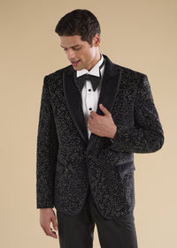 Black Velvet With Tuxedo Sets