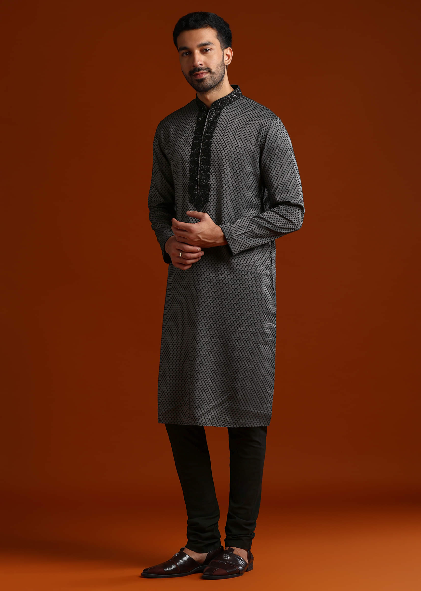 black-viscose-kurta-set-for-men-with-thread-and-stone-embroidery-sg328895-2.jpg