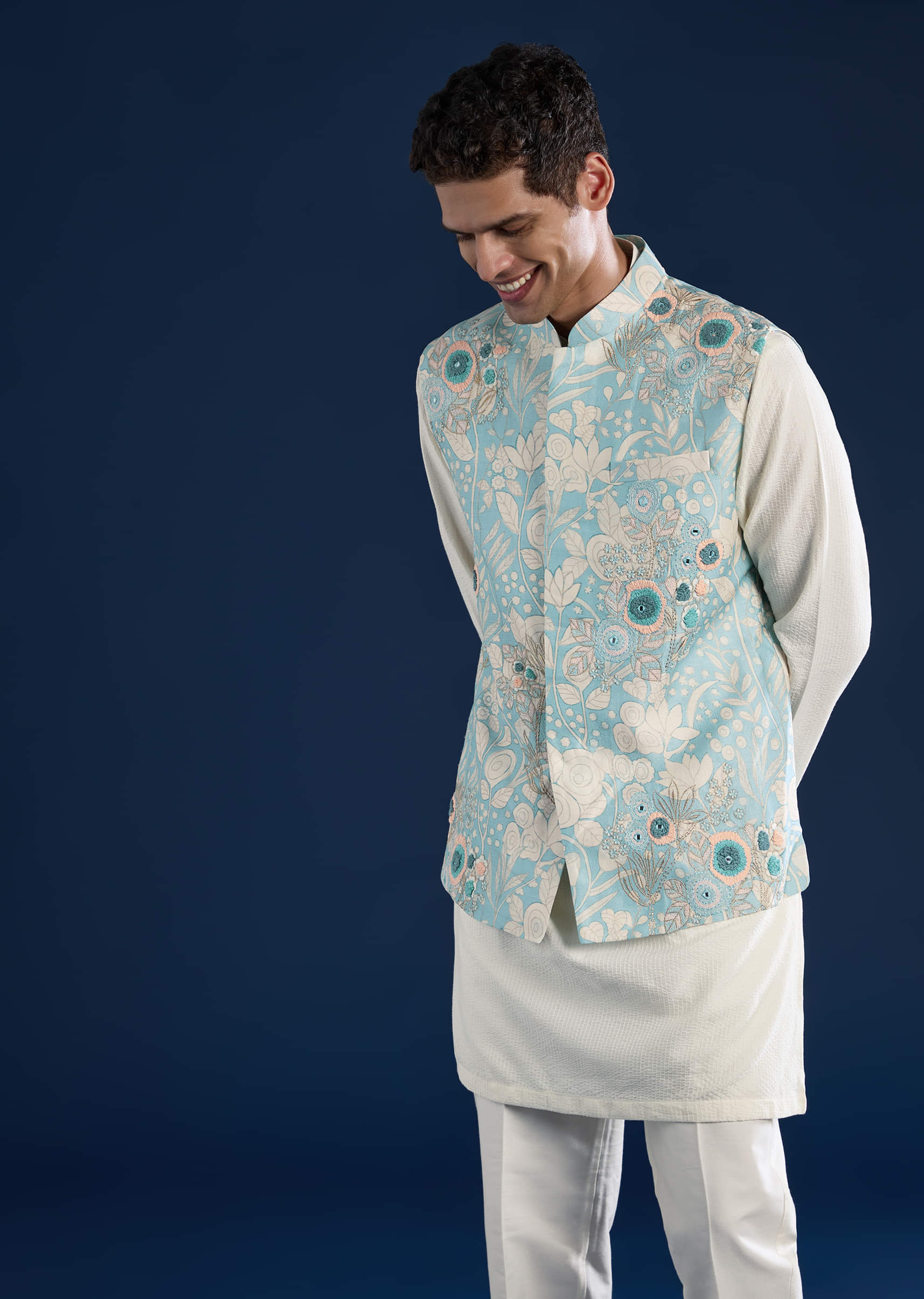 blue-floral-print-silk-jacket-kurta-set-sg335292-4.jpg