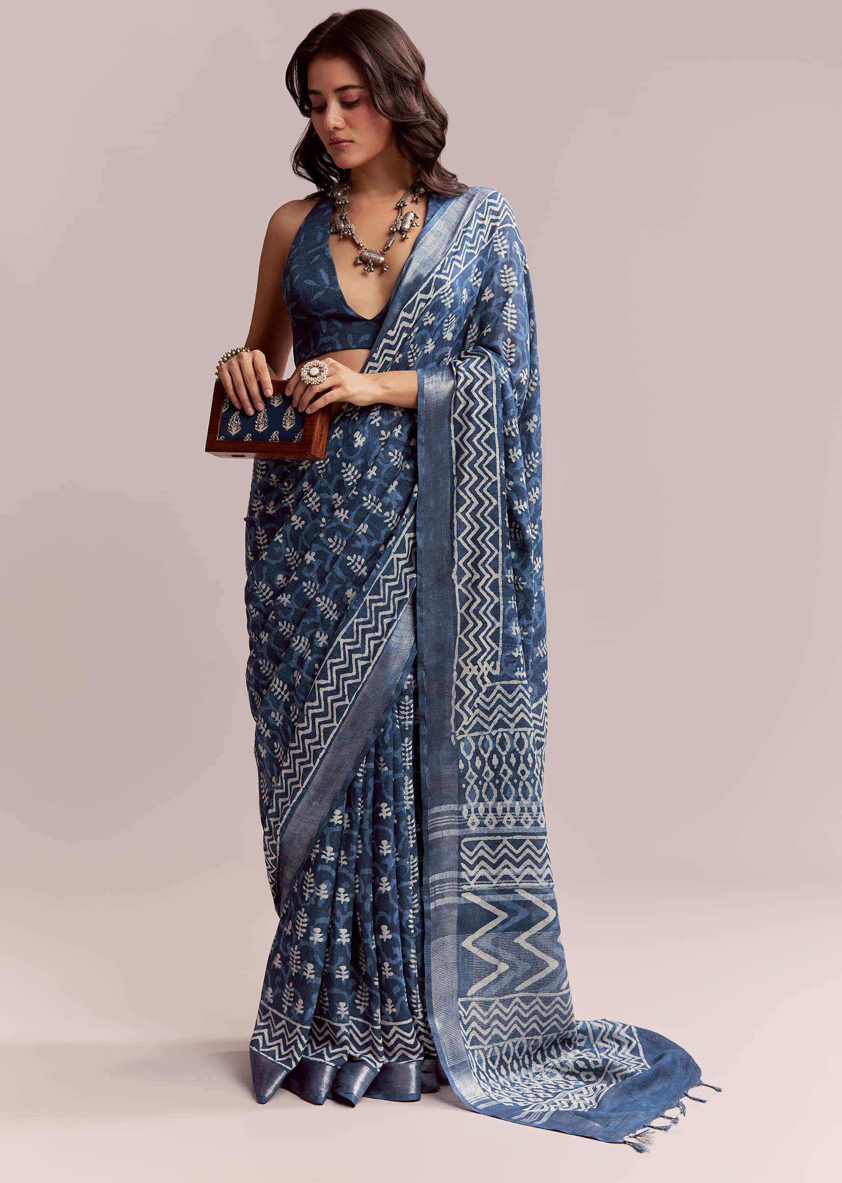 blue-linen-printed-saree-with-heritage-ajrakh-leaf-print-sg311986-3.jpg