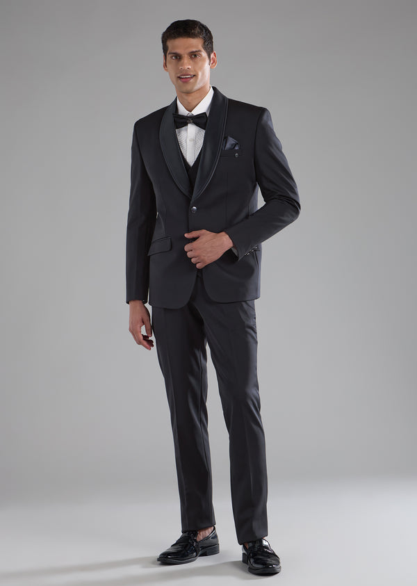 Blue Rayon Tuxedo, Waist Coat and Bow Set
