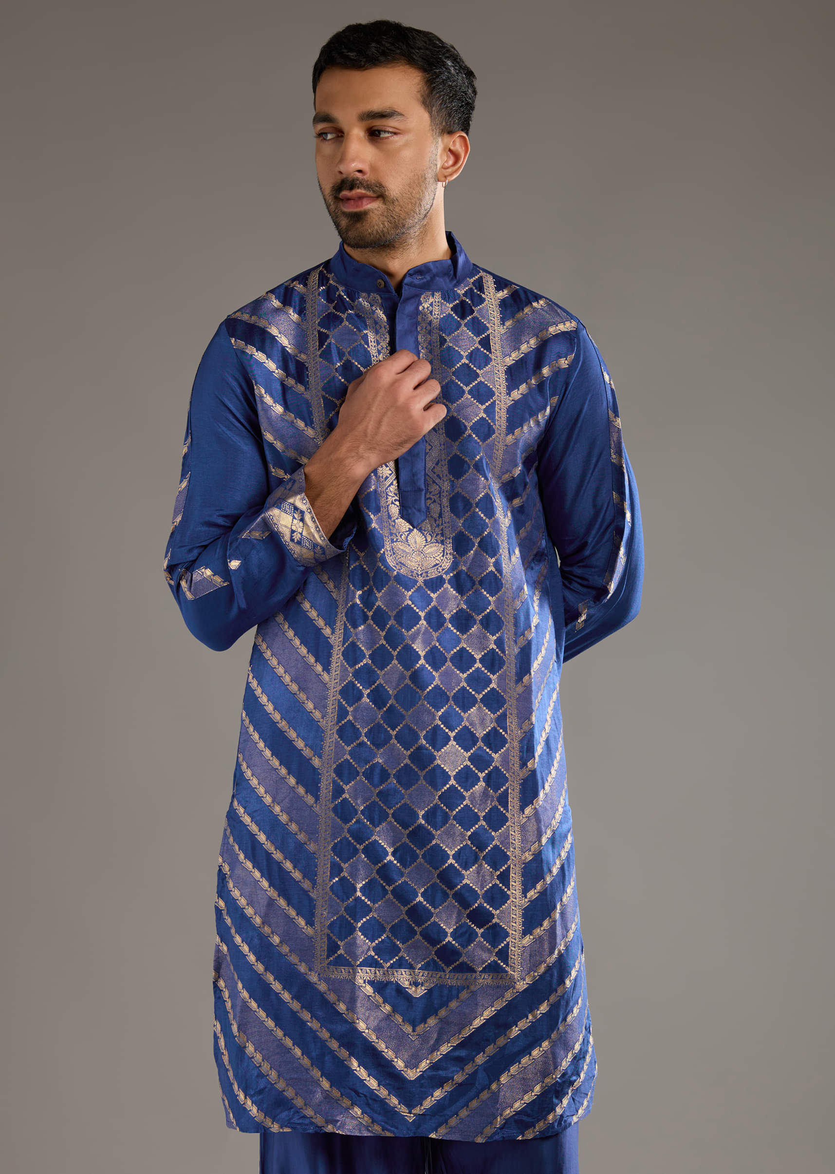blue-silk-kurta-set-for-men-with-handwoven-jacquard-work-sg359380-4.jpg