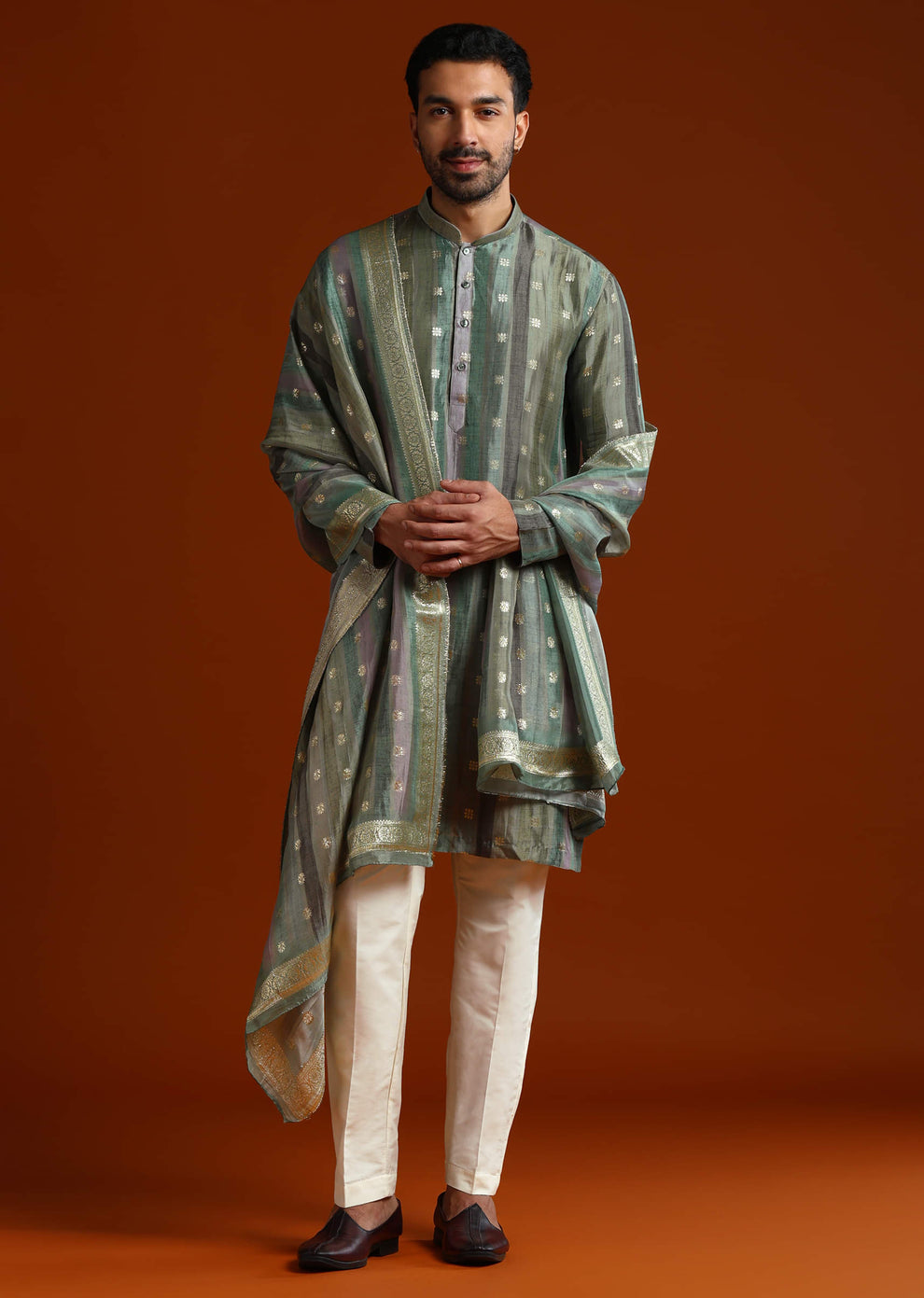 Timeless Blue Silk Kurta Set For Men