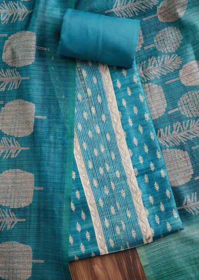 Blue Tussar Suit Set