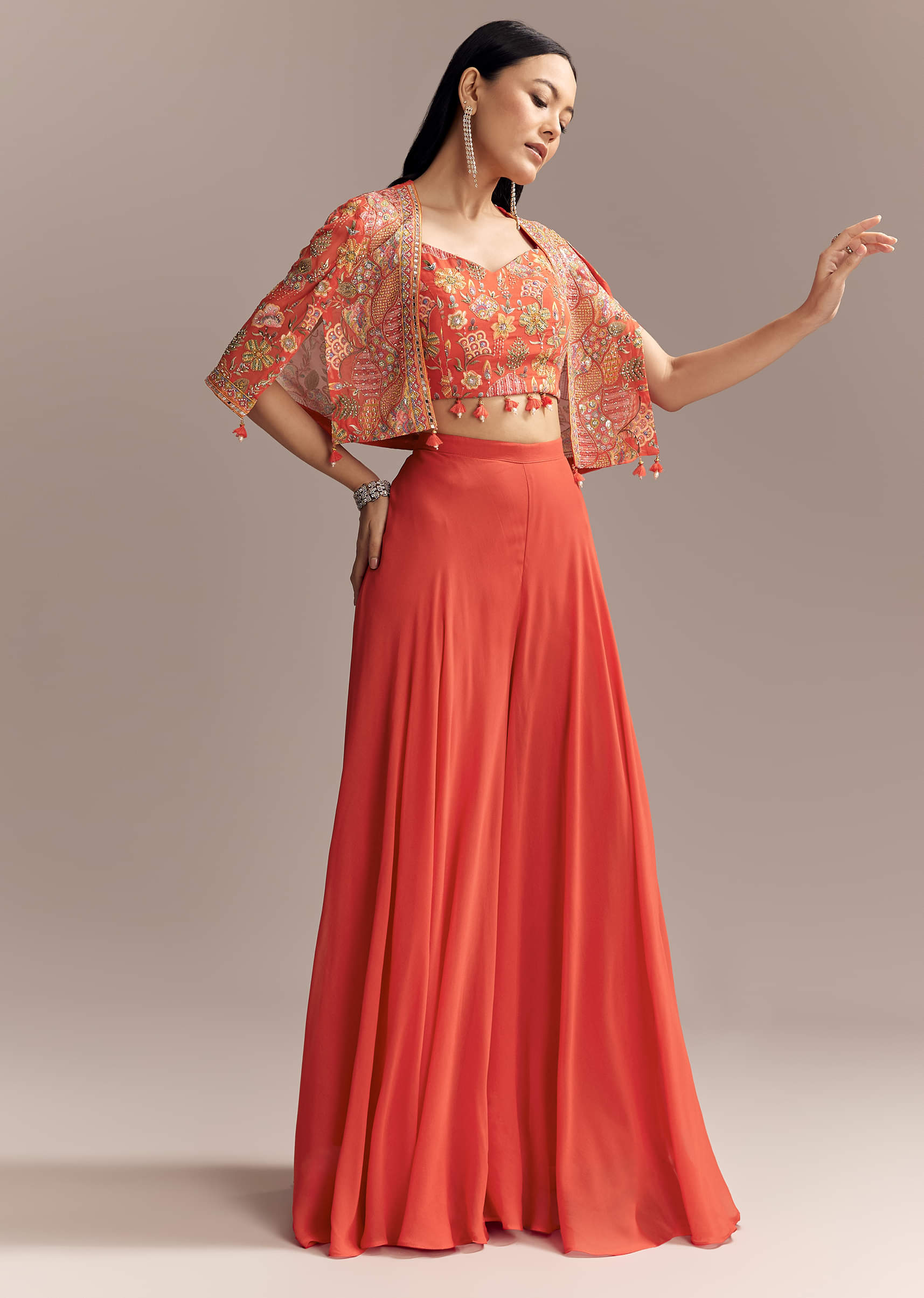 coral-georgette-crop-top-and-palazzo-set-with-embroidered-cape-sg338131-4.jpg