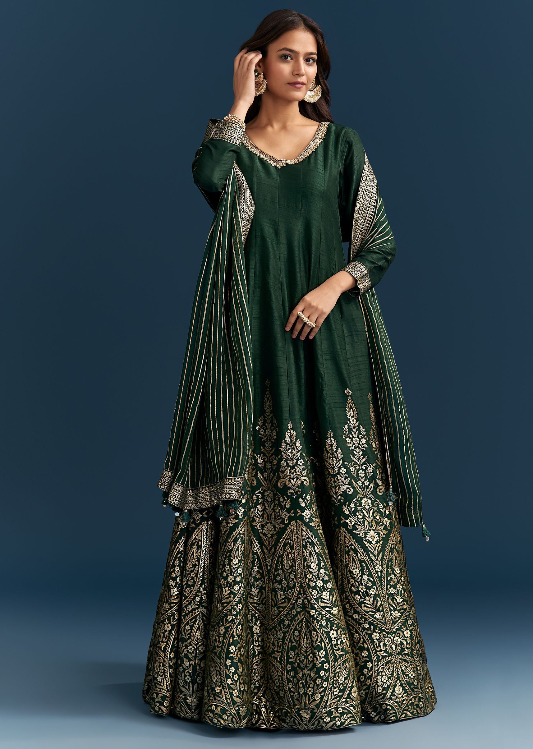 dark-green-jacquard-silk-anarkali-suit-with-festive-jacket-overlay-sg329620-3.jpg