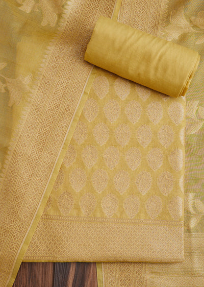 Festive Yellow Brocade Suit Set