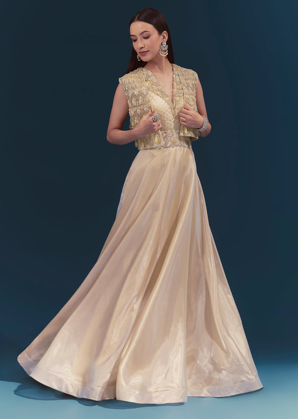 Gold Jumpsuit With Jacket