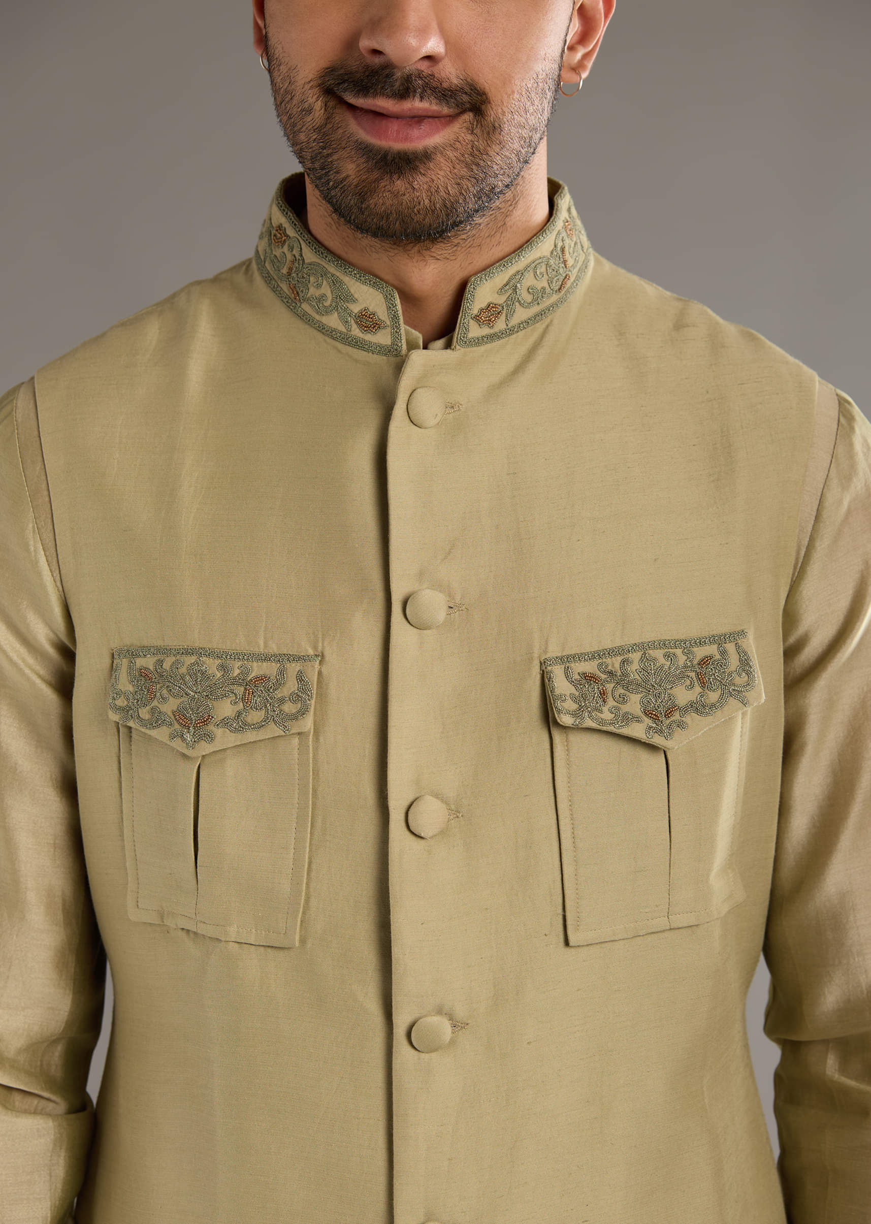 green-chanderi-linen-kurta-jacket-set-for-men-with-dori-work-sg332364-2.jpg