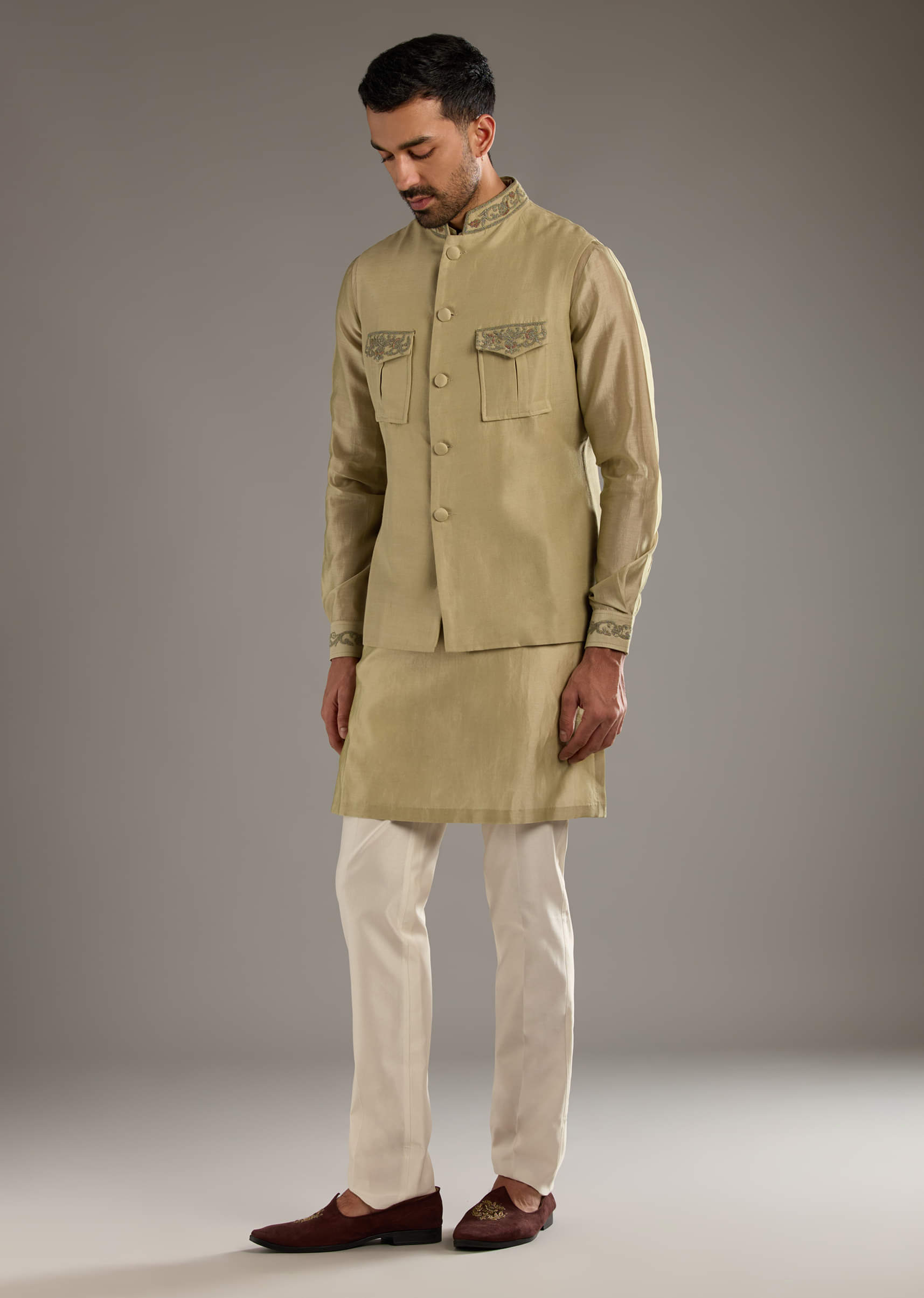green-chanderi-linen-kurta-jacket-set-for-men-with-dori-work-sg332364-3.jpg