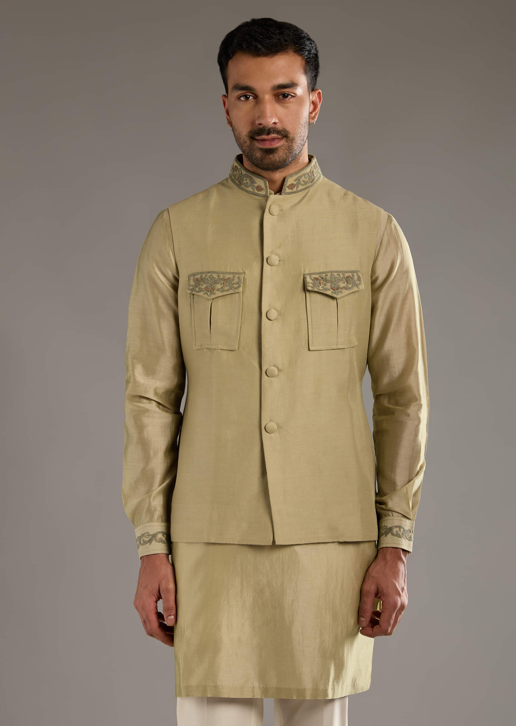 green-chanderi-linen-kurta-jacket-set-for-men-with-dori-work-sg332364-4.jpg