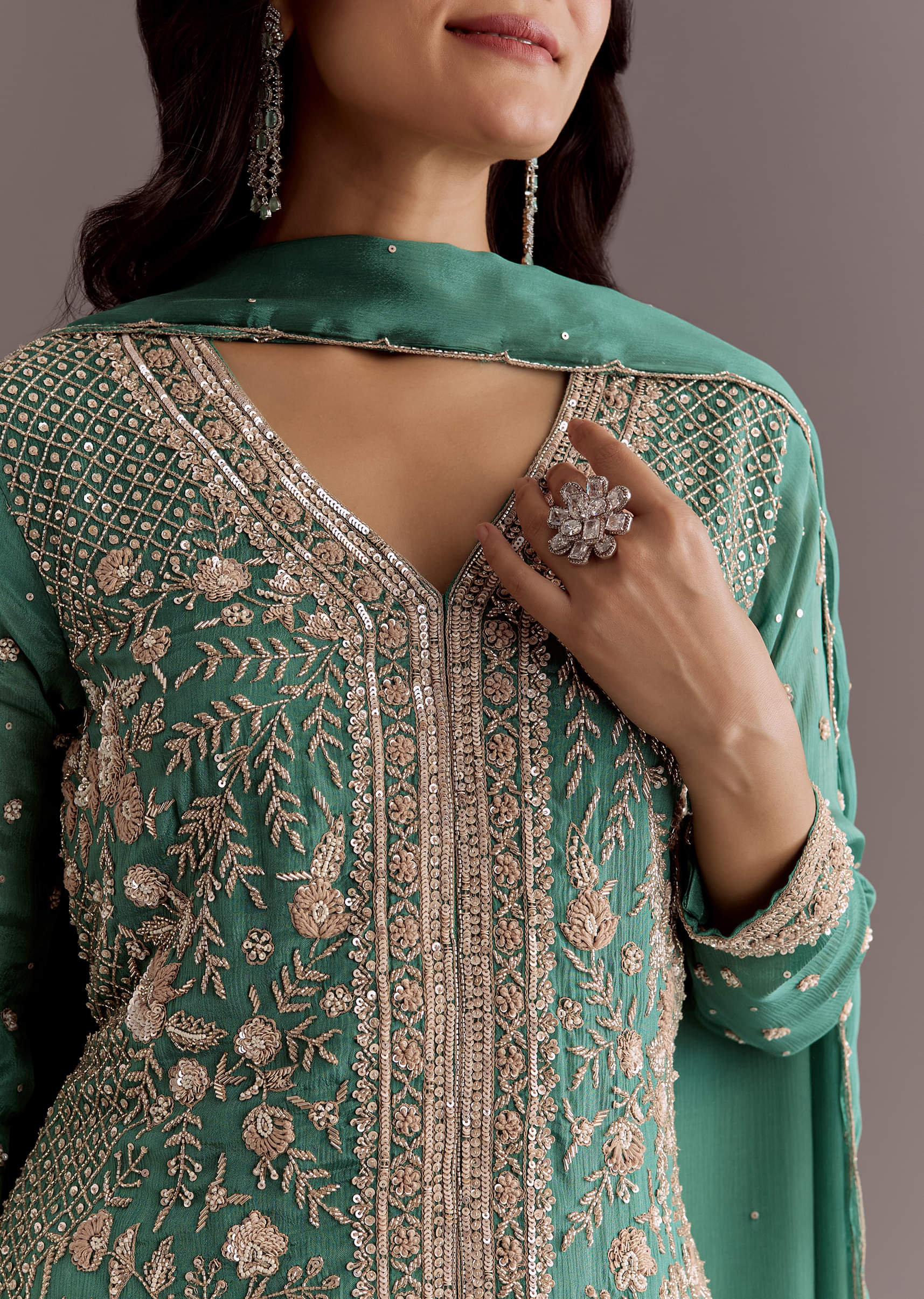 green-chinon-cudtana-embroidered-kurta-palazzo-suit-sg316027-4.jpg