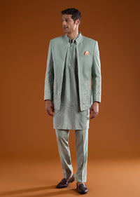 Green Embellished Jodhpuri Kurta Set