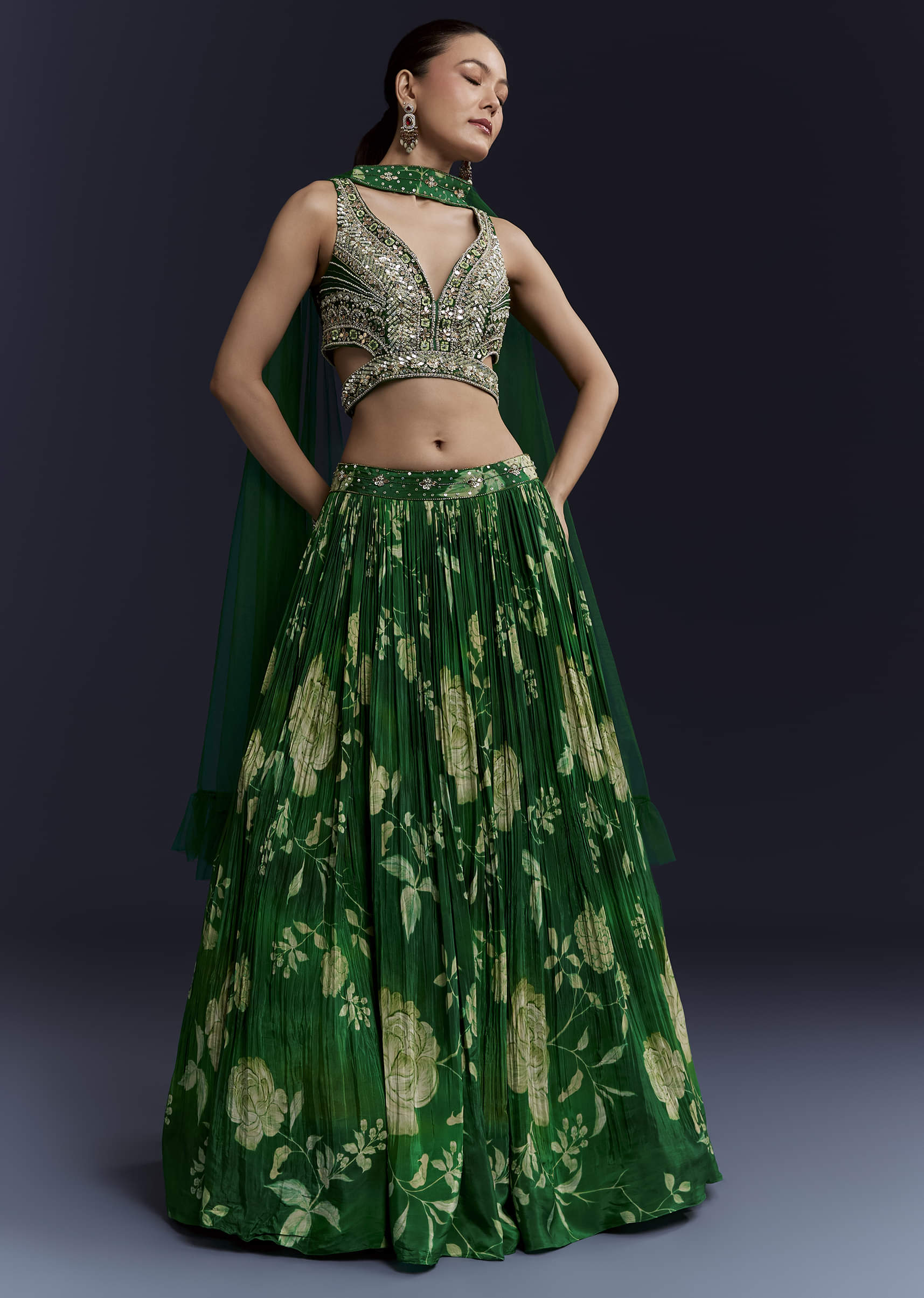 green-floral-print-bridesmaid-crepe-lehenga-set-sg338590-1.jpg