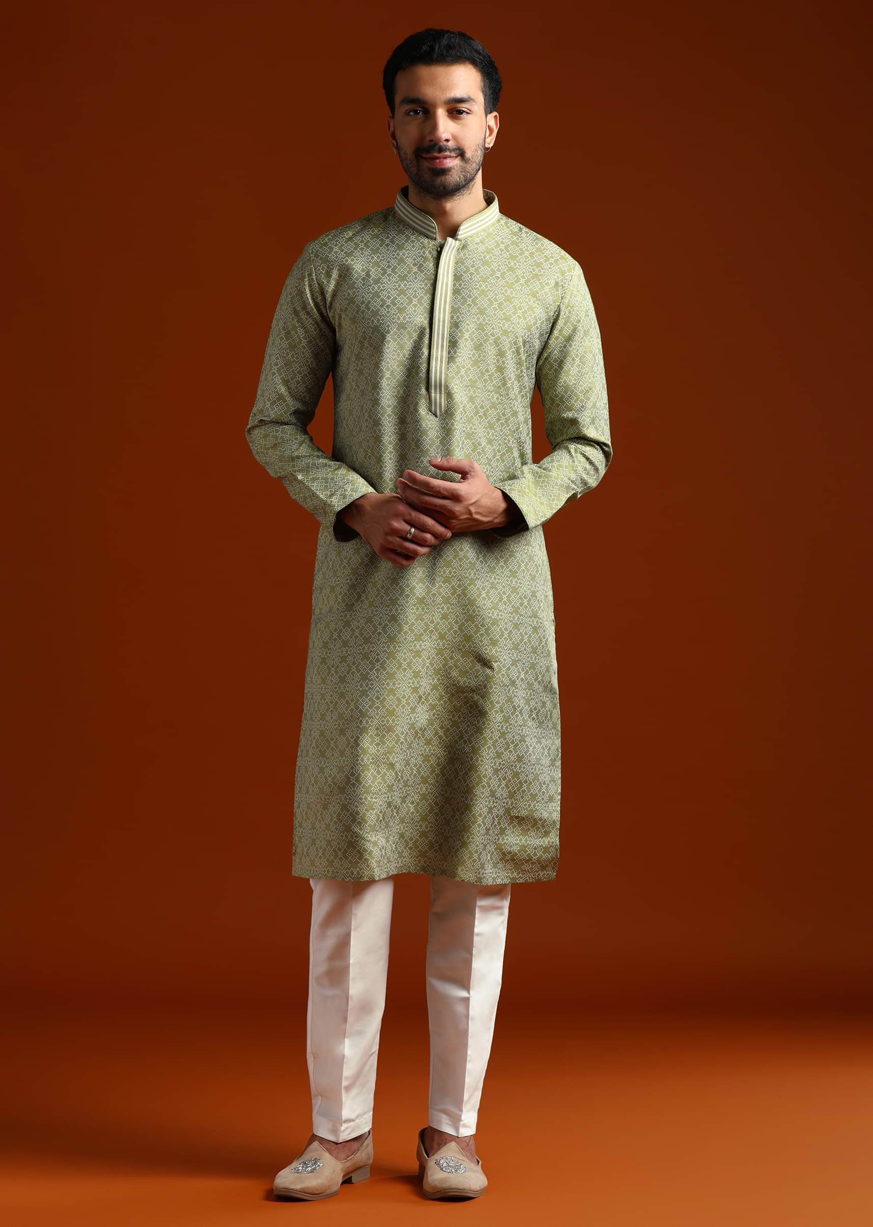 green-jacquard-kurta-set-for-men-with-subtle-print-sg322388-1.jpg