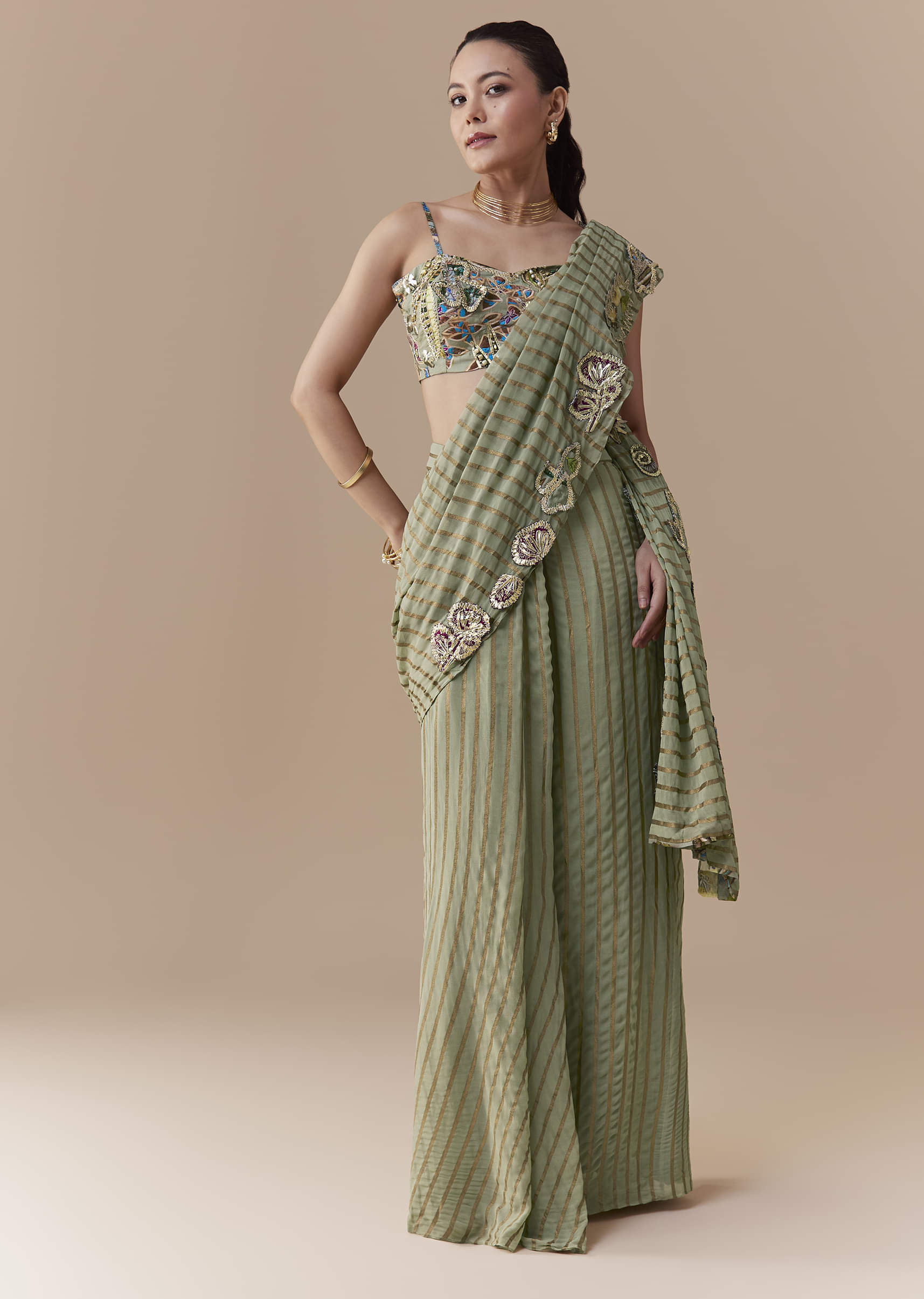 green-pre-pleated-printed-saree-with-gota-blouse-sg359785-3.jpg