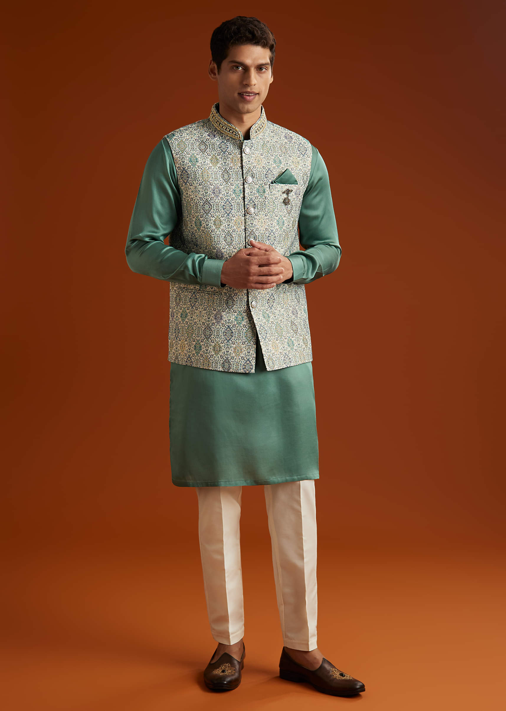 green-silk-kurta-jacket-set-for-men-with-geometric-jaal-print-sg332908-1.jpg