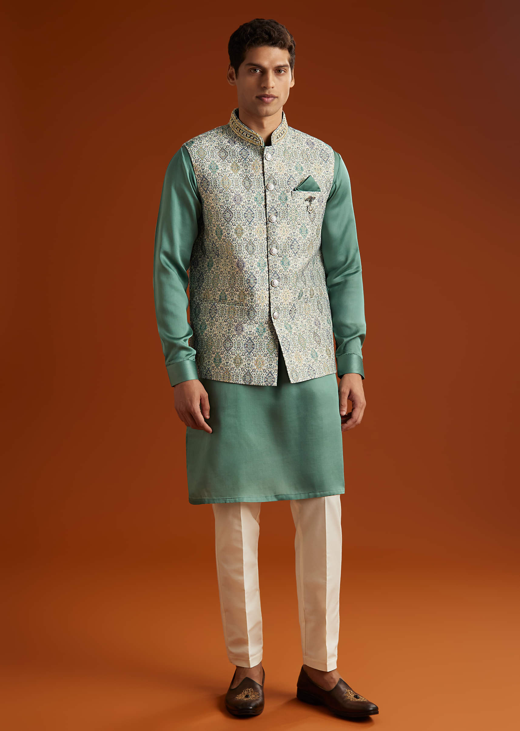 green-silk-kurta-jacket-set-for-men-with-geometric-jaal-print-sg332908-3.jpg