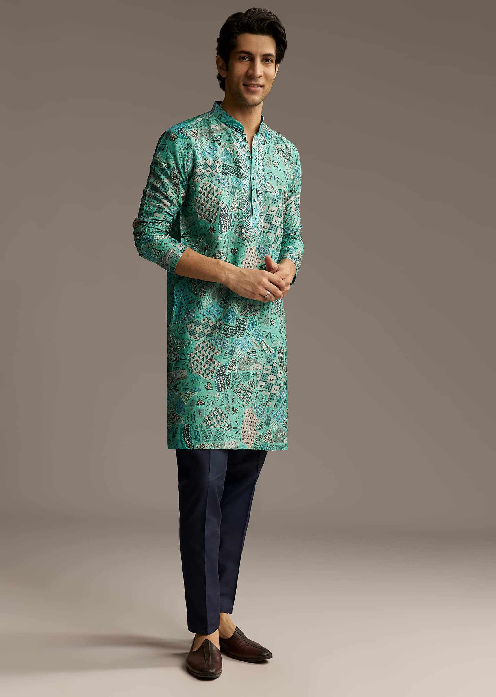 green-silk-printed-kurta-set-for-men-with-mirror-work-sg321788-1.jpg
