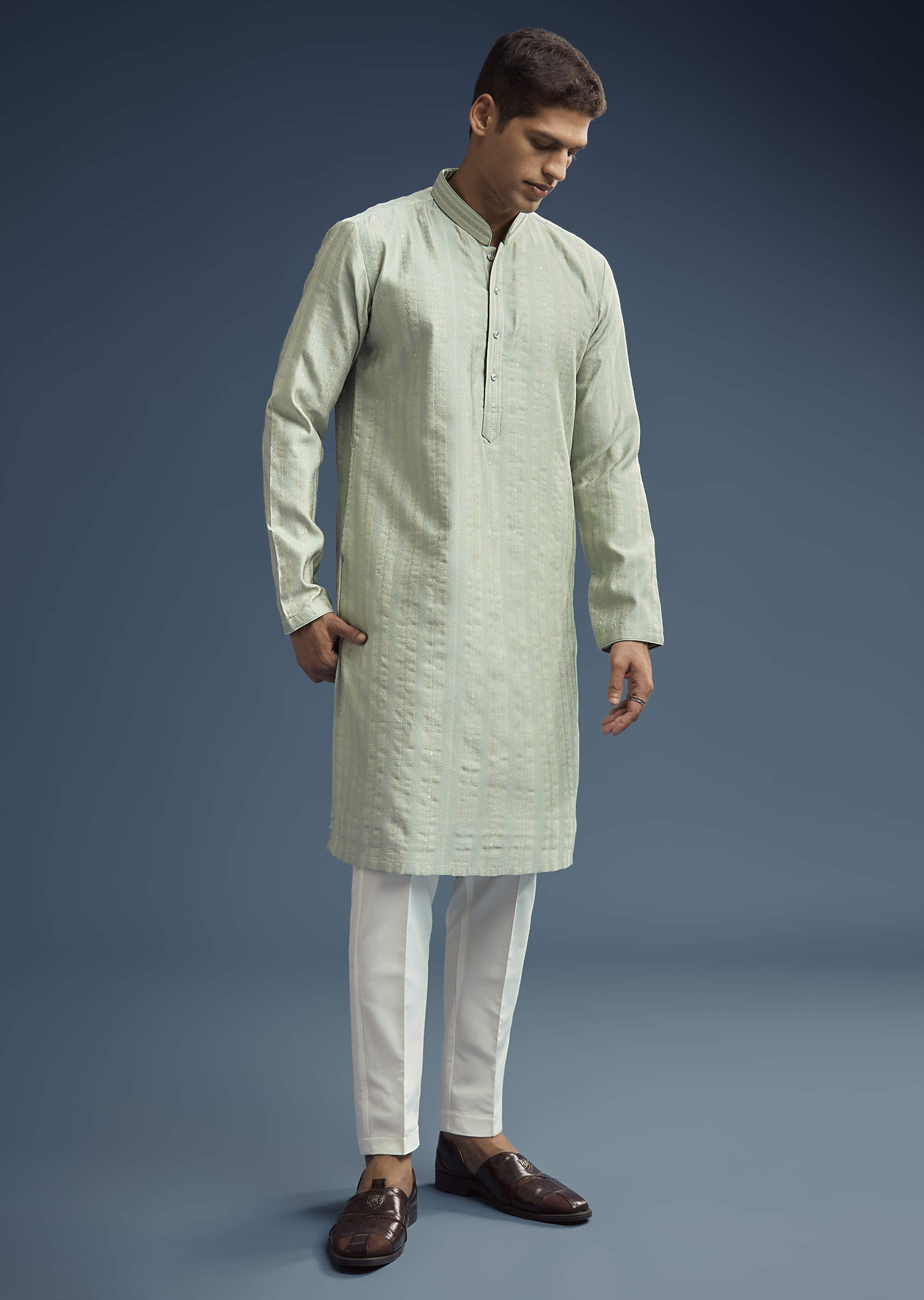 green-textured-jacquard-kurta-set-for-men-sg321452-2.jpg