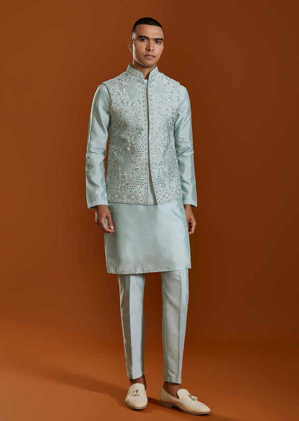 Green Threadwork Kurta Sets