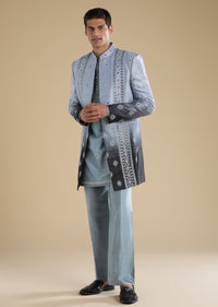 Grey Ombre Indo Western Set With Kurta And Pants