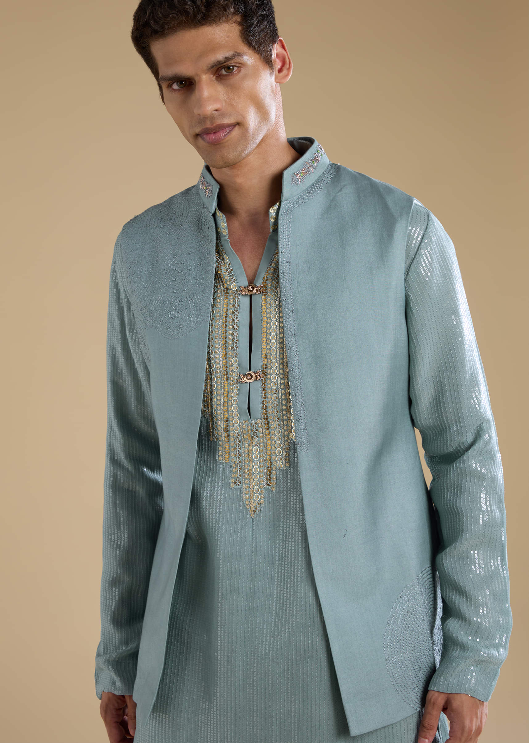 grey-sequin-embellished-kurta-and-jacket-set-sg328647-2.jpg